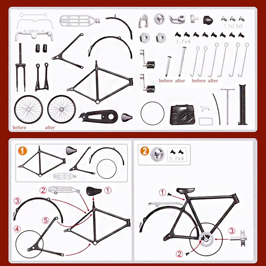 値下　自転車 インテリア Amazon.co.jp: レトロな自転車モデルオーナメントキット、8x4.5