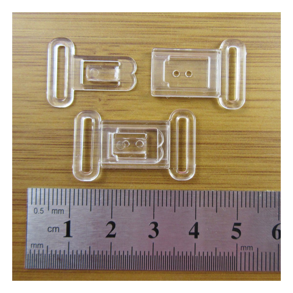 4 Pairs Bikini Clips Hook & SNAP Clasps FITS 12MM Strap Bra Fastener Swimwear (Clear H2939)