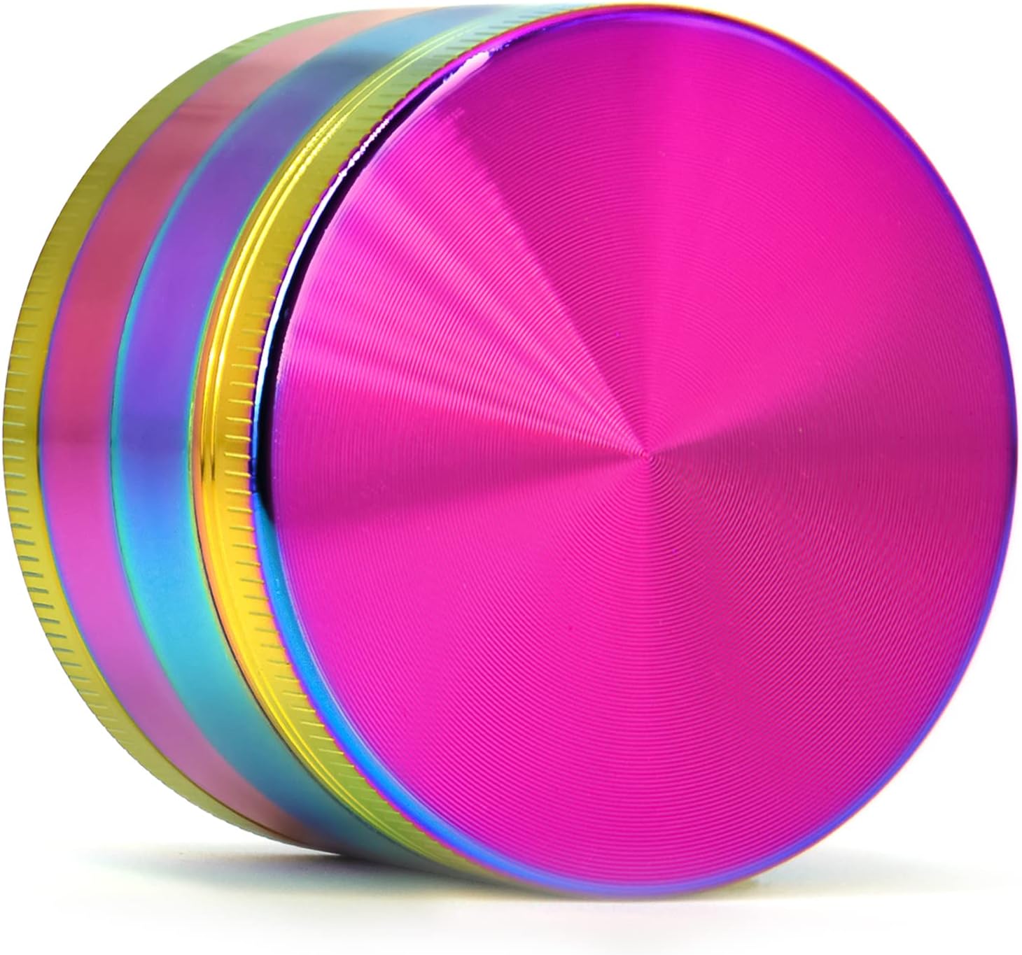 MONOJOY Large 2.5 Inch Grinder 6.8Oz 4 Piece Zinc Alloy with Sharper Grinding Teeth (Rainbow)