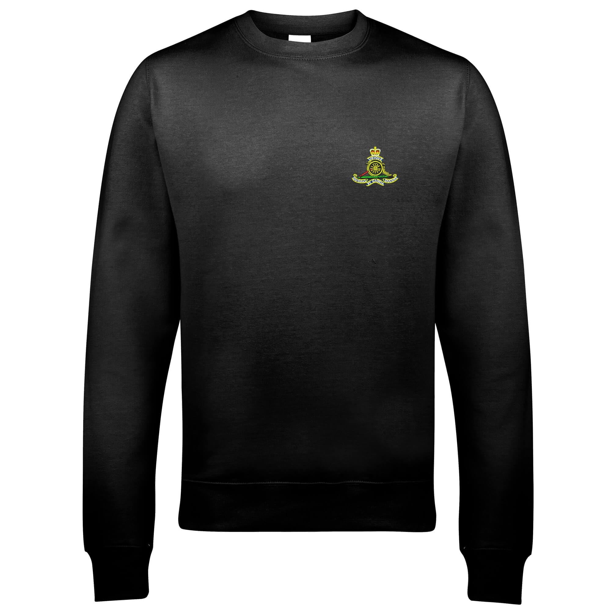 The Military Store Men's Black Royal Artillery Embroidered Sweatshirt, Medium