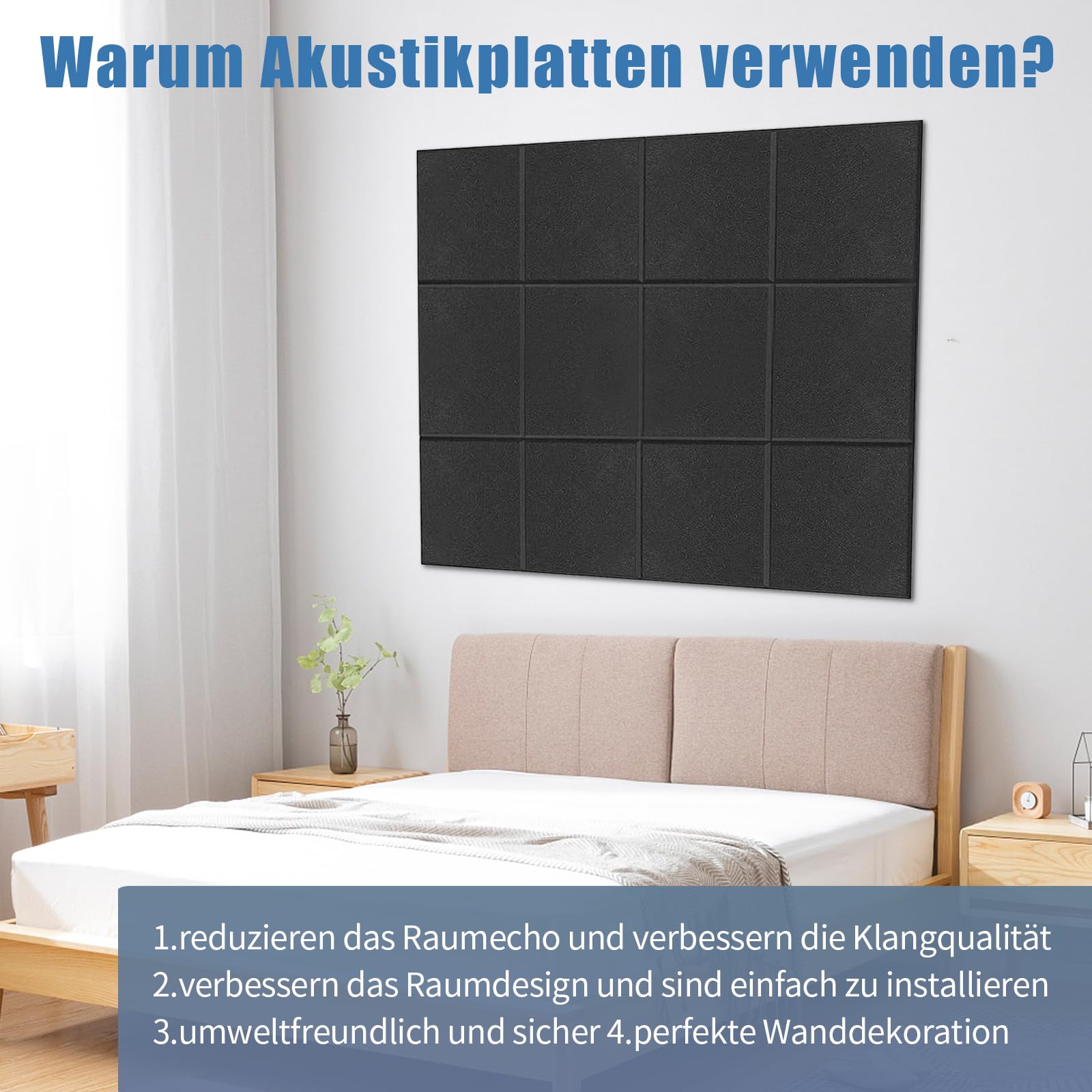 12 stuks zelfklevende akoestische panelen, geluiddichte 12 stuks zelfklevende akoestische panelen, geluiddichte