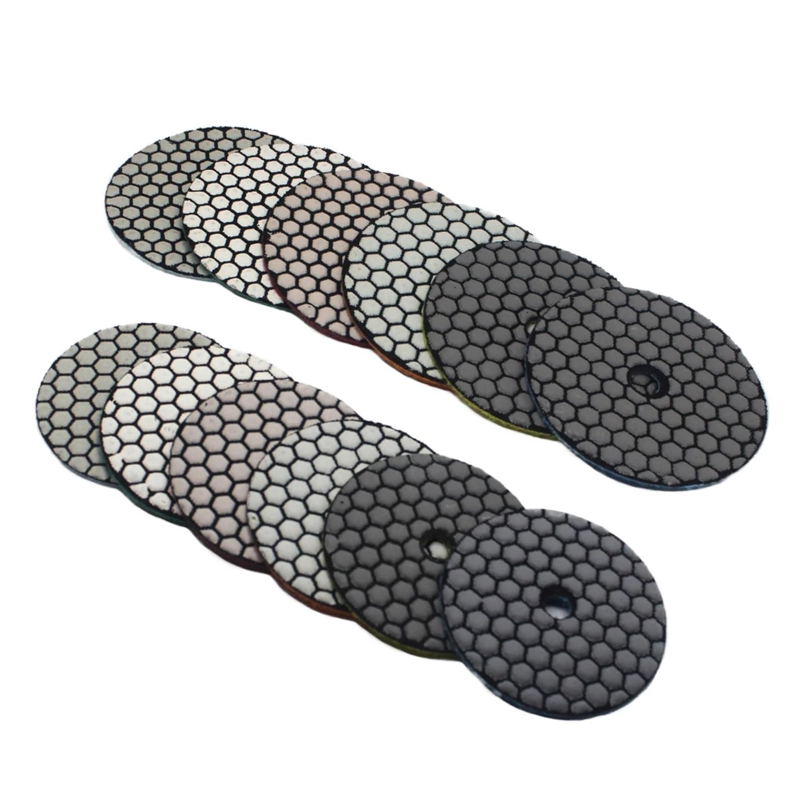 Diamentowa wykończona podkładka, Sucha diamentowa tarcza polerska 3/4 cala, gradacja 0-6# do granitu i marmuru, opakowanie 7 szt(7step and Backer Pad,4 inches)