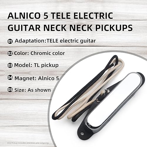 Miniatura 2 de MAXCHEER Alnico 5 Tele Bridge Pickup & Neck Pickup Compatible con Tele Telecaster Style Reemplazo de piezas de guitarra eléctrica