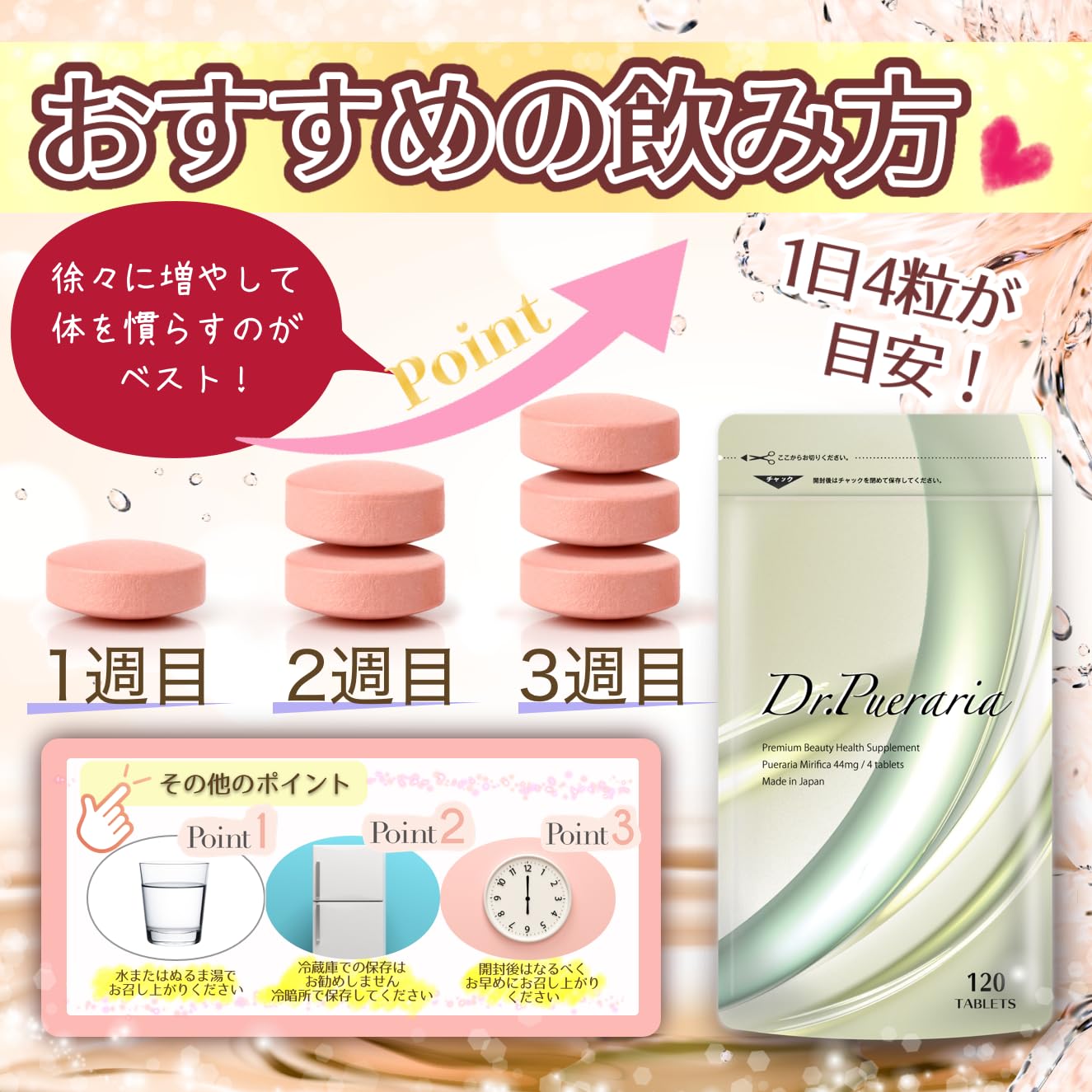 ぎゅーっとプエラリア Amazon | 高純度 プエラリアミリフィカ 日本製 プエラリア サプリ 120