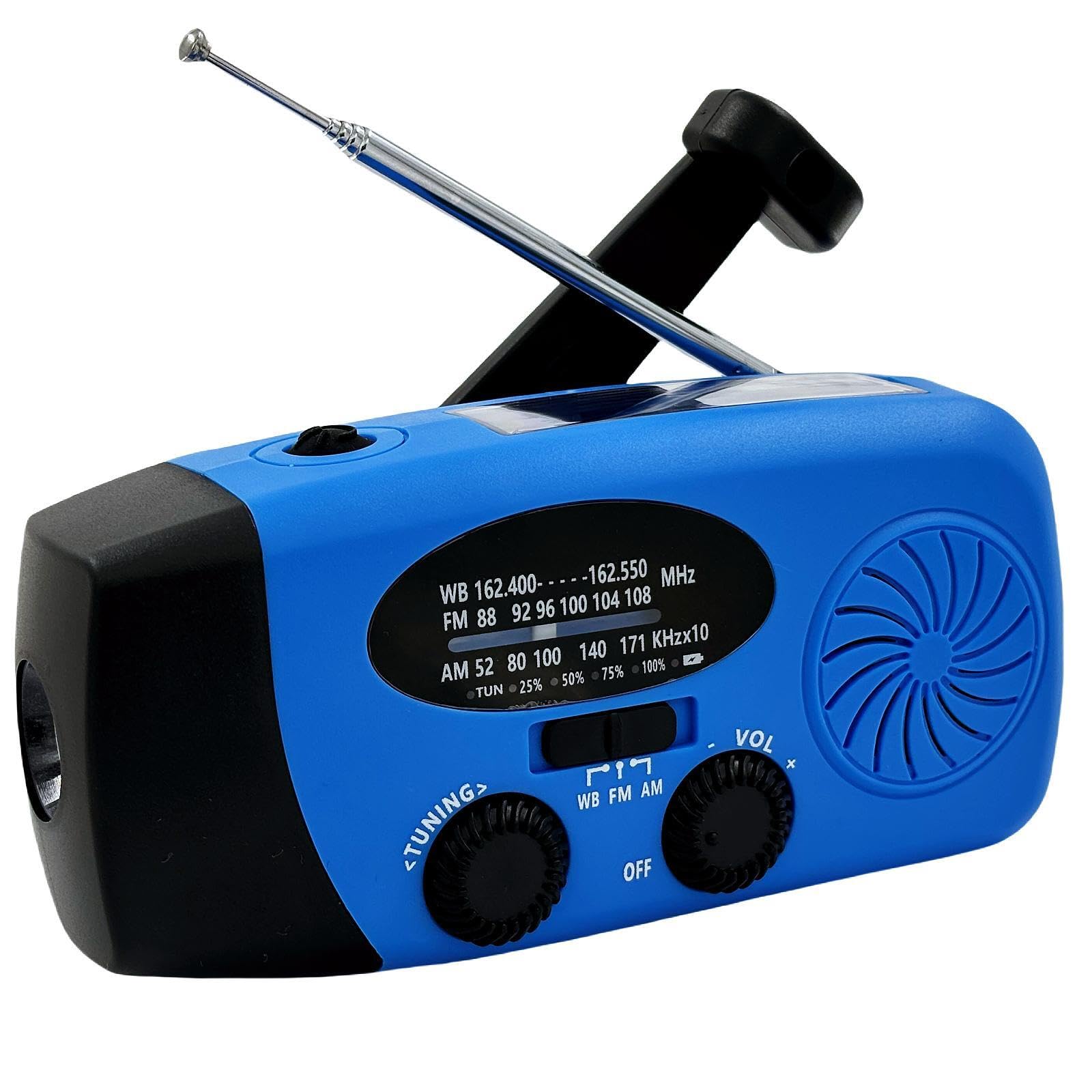 Sponsored Ad - Emergency Crank Weather Radio, NOAA/FM/AM Solar Radios, Portable Survival Radio with SOS, Earphone Jack, 1W 4 Modes LED Flashlight, Cell Phone Charger for Camping Hiking (2000mAh Blue)