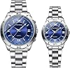 JewelryWe Watches Men Women Analogue Quartz Watch 30 m Waterproof Stainless Steel Bracelet Business Casual Watch with Luminous Hands and Watch Tool Various Models
