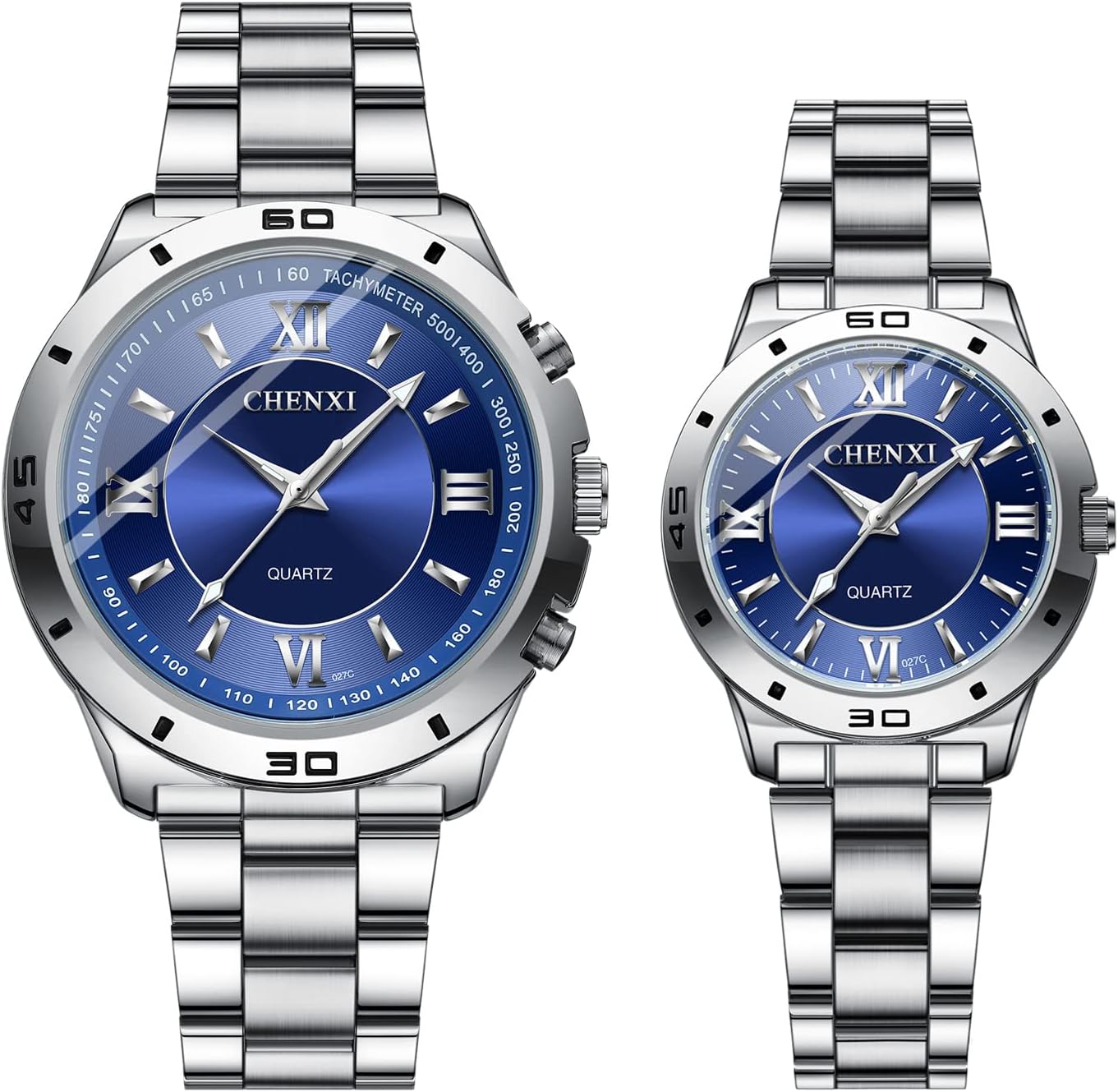 JewelryWe Watches Men Women Analogue Quartz Wrist Watch 30 m Waterproof Stainless Steel Bracelet Business Casual Watch with Luminous Hands and Watch Tool Various Models