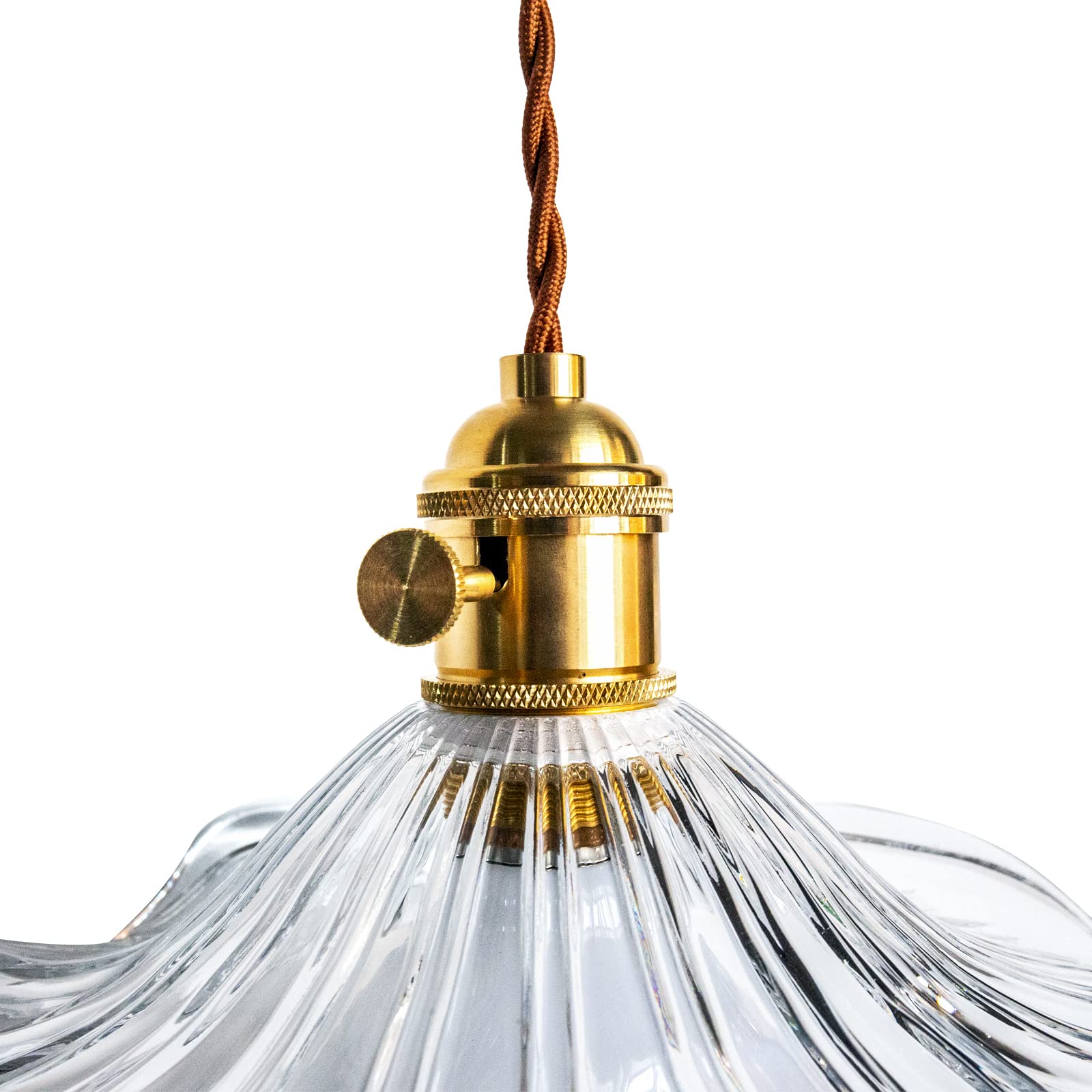 Chrasy E27 Industrielle Intérieur Verre Suspensions Luminaire Suspensions Luminaires Plafonniers Moderne Eclairage de Plafond Verre (Transparent)