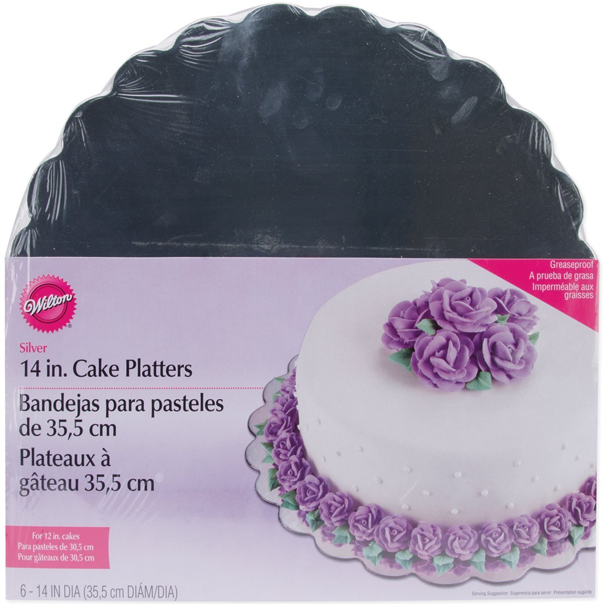 O'Creme Silver Scalloped Round Cake & Pastry Board, 9" - Pack Of 10