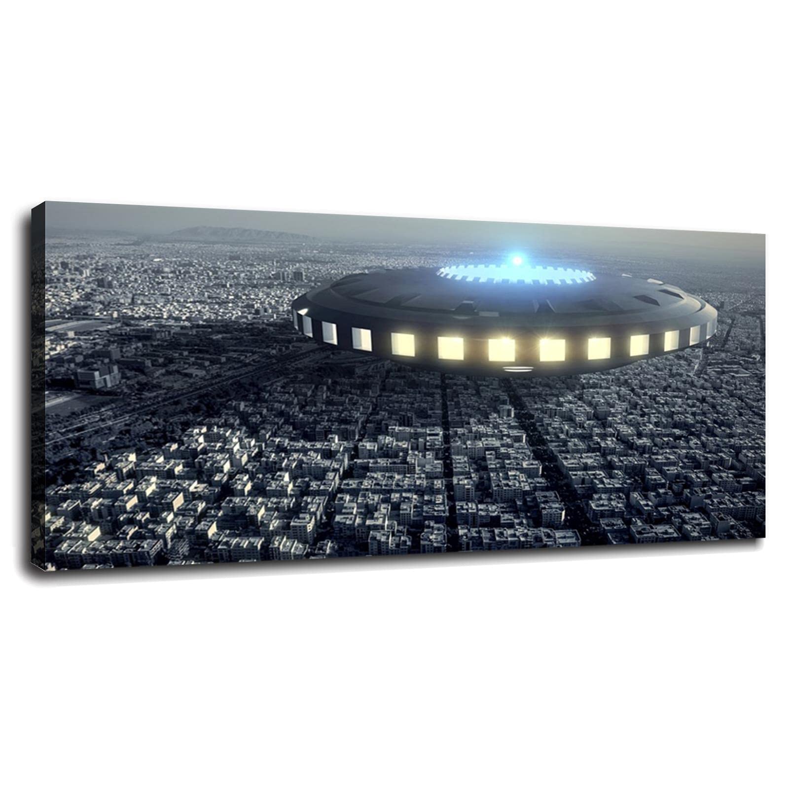 Amazon.com: Science Fiction City Future Surreal Spacecraft Arrives At Large  Science Fiction Poster T023 Canvas Prints Poster Wall Art For Home Office  Decorations With Framed 16"x8" : Everything Else