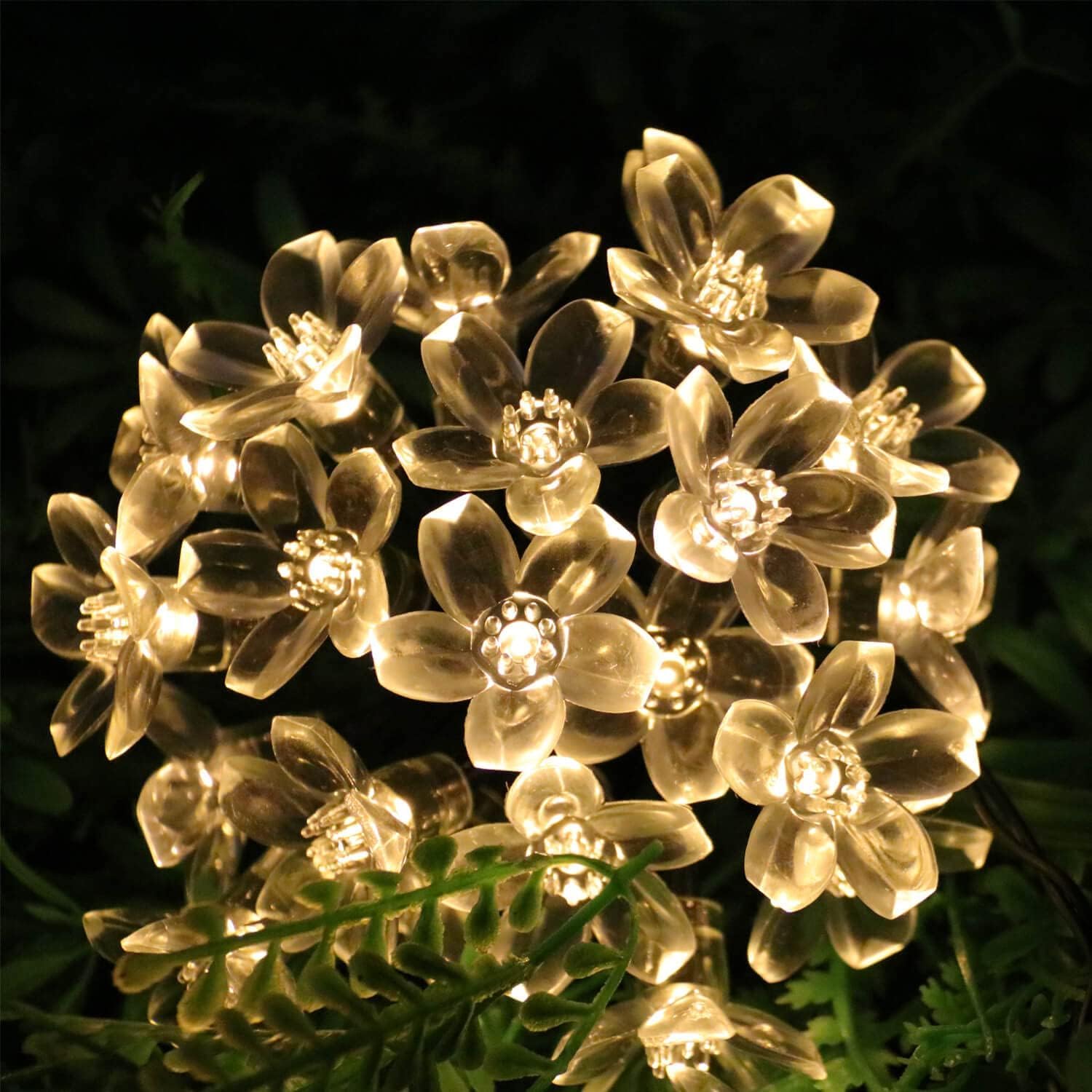 XERGY 30 LED Fairy String Solar Silicon Flower Outdoor/Indoor Waterproof Light, Decorations for Garden, Lawn, Wedding, Party (Warmwhite) 2