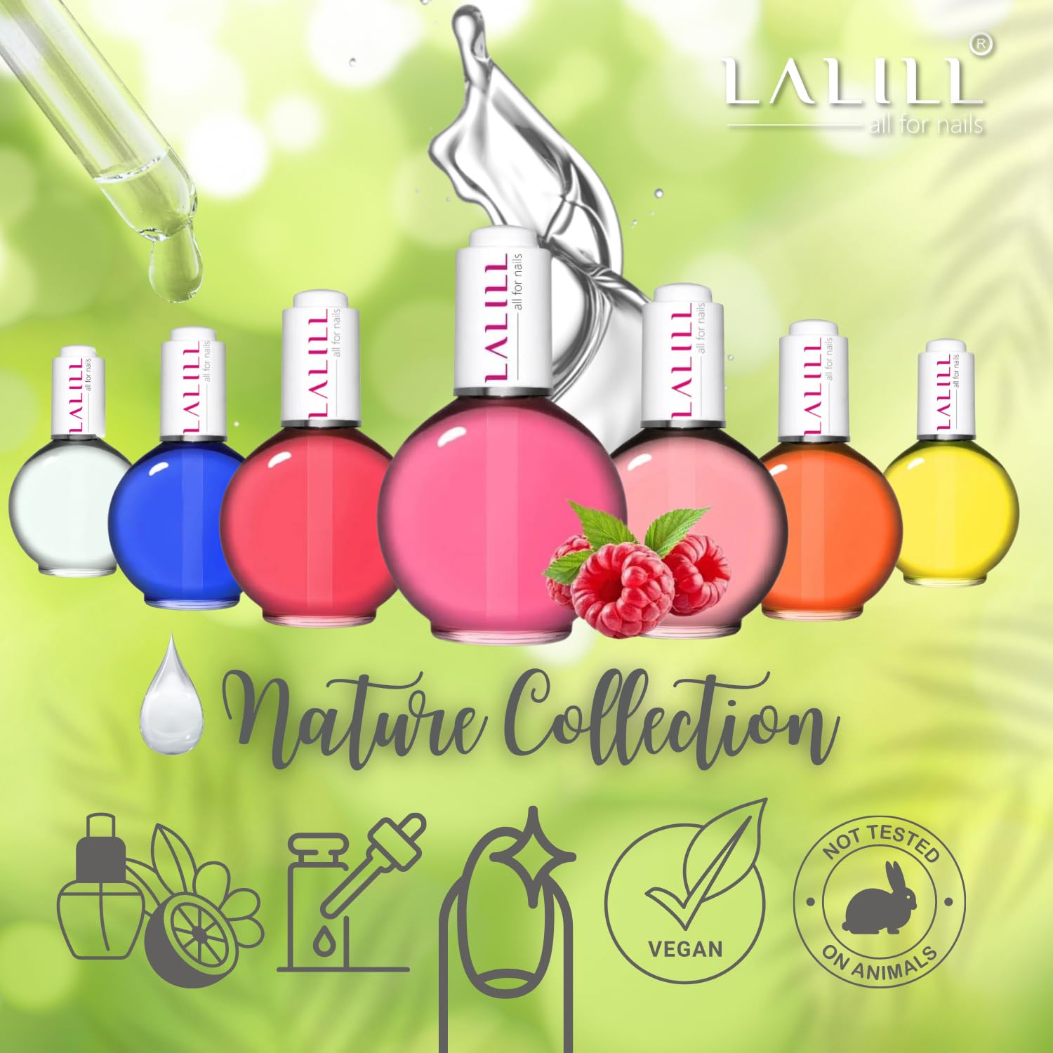 LALILL Olejek do skórek do paznokci 75 ml – pomarańczowy koktajl olejek do pielęgnacji paznokci – olejek do pielęgnacji paznokci – SPA manicure Nail Design ręce – wegański – z pipetą