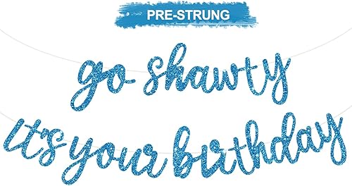 Miniatura 96 de BEISHIDA Cartel Purple Go Shawty It's Your Birthday - No DIY - Cartel de feliz cumpleaños con purpurina con temática de hip hop, pre-encordado