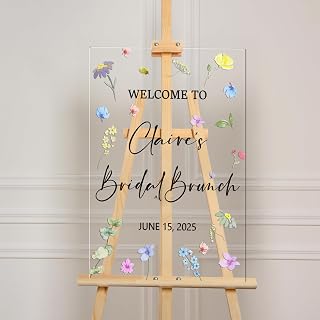 Personalized Bridal Shower Welcome Sign - 2 Sizes & 13 Designs, Vertical - Bride to Be, Floral Bridal Brunch Sign, Custom Floral Bride Shower Sign - Weatherproof - D1