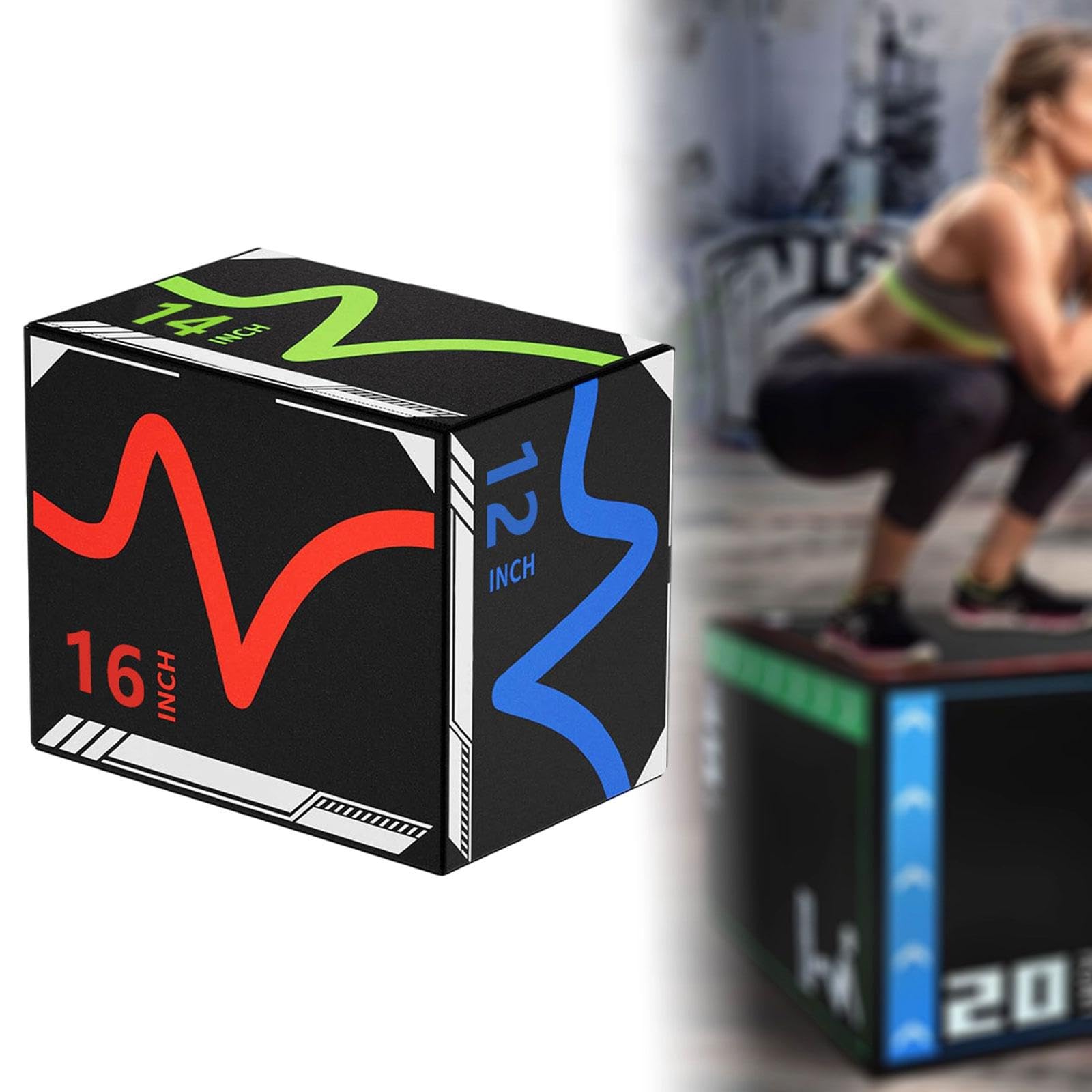Caja de salto pliométrica 3 en 1 para entrenamiento de fuerza, portátil y multifuncional, ejercicio de salto y agilidad para fitness.
