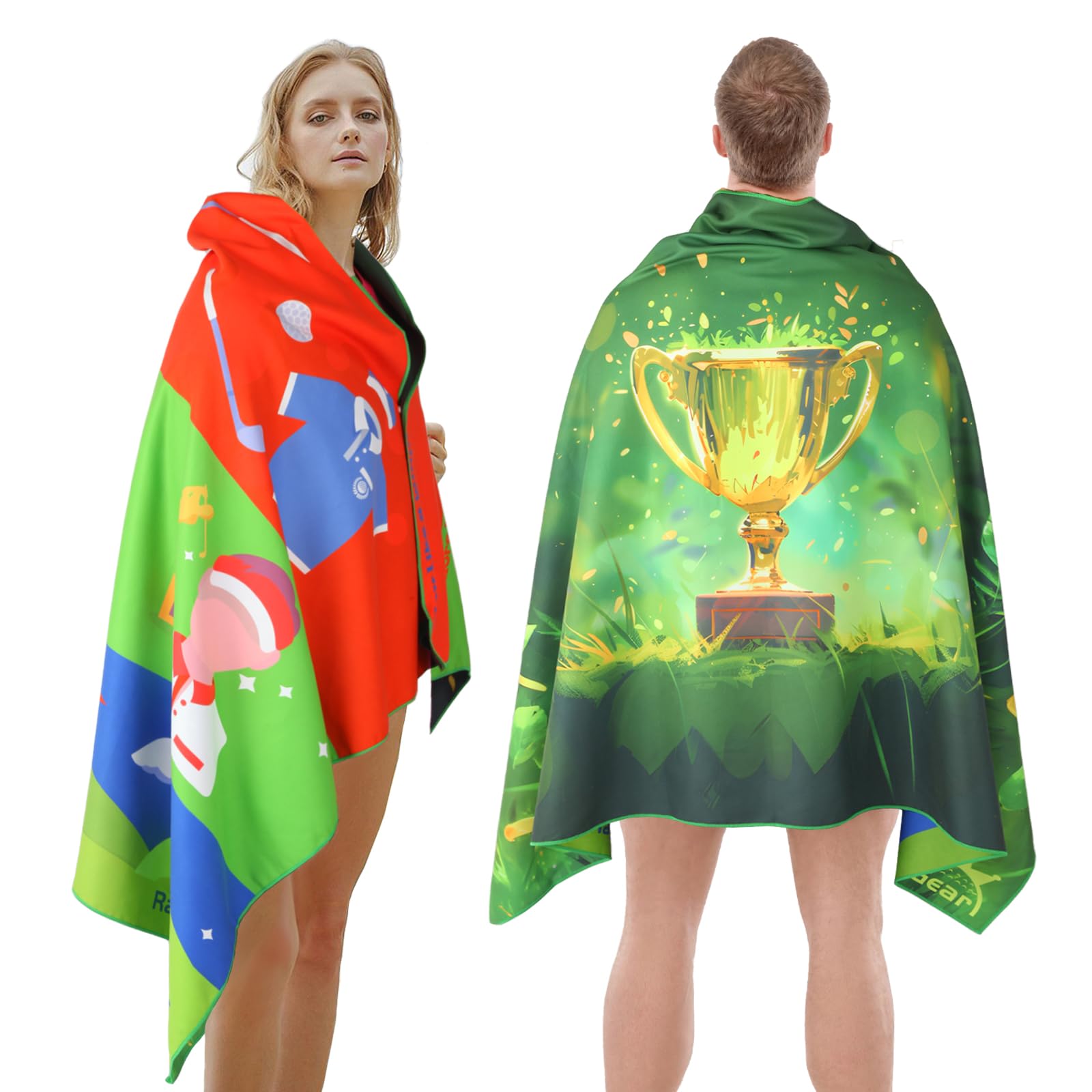 Golf Microfiber Beach Towel Golf Team Gifts Golf Gifts Travel Towel Cool Golf Stuff Best Golf Tournament Golf Essentials Golf Items Lightweight Bath Towel RED Color