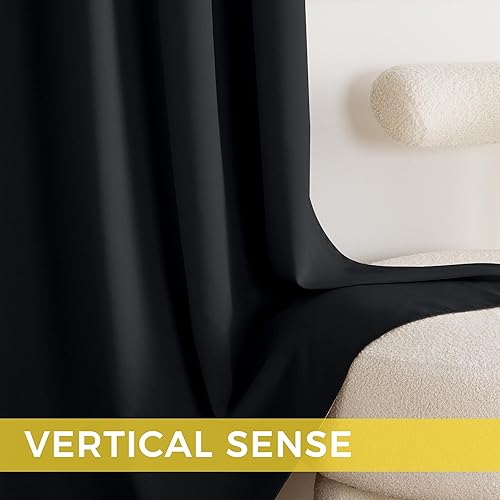 Miniatura 5 de NICETOWN Cortinas 100% opacas de 84 pulgadas de largo, 2 paneles para sala de estar, dormitorio, oficina, cortinas opacas con aislamiento térmico,