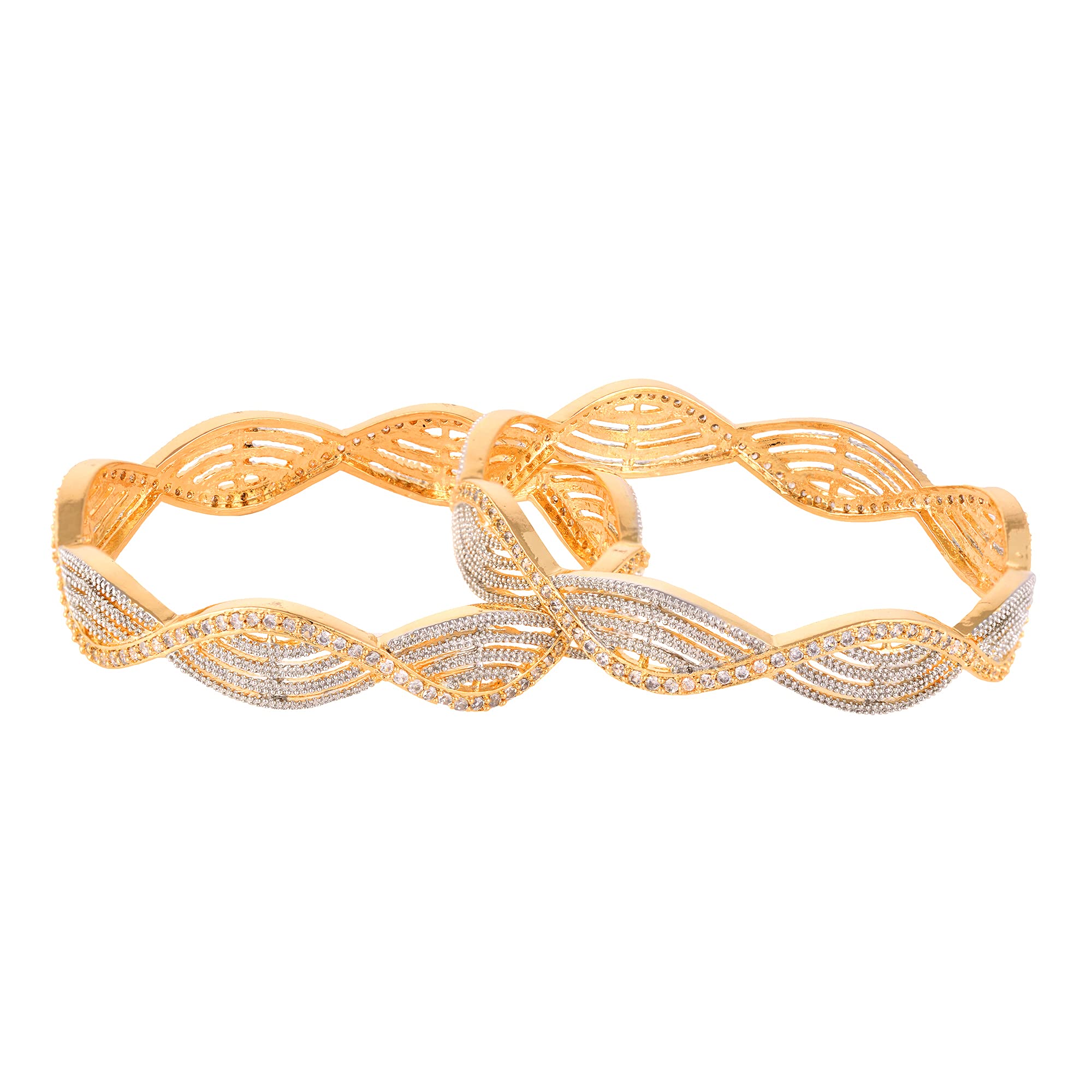 SARAF RS JEWELLERY A Pair Of 2 Dual AD Studded Handcrafted Bangles (2.8 Size) (B09JPG2TGR) Amazon Price History, Amazon Price Tracker