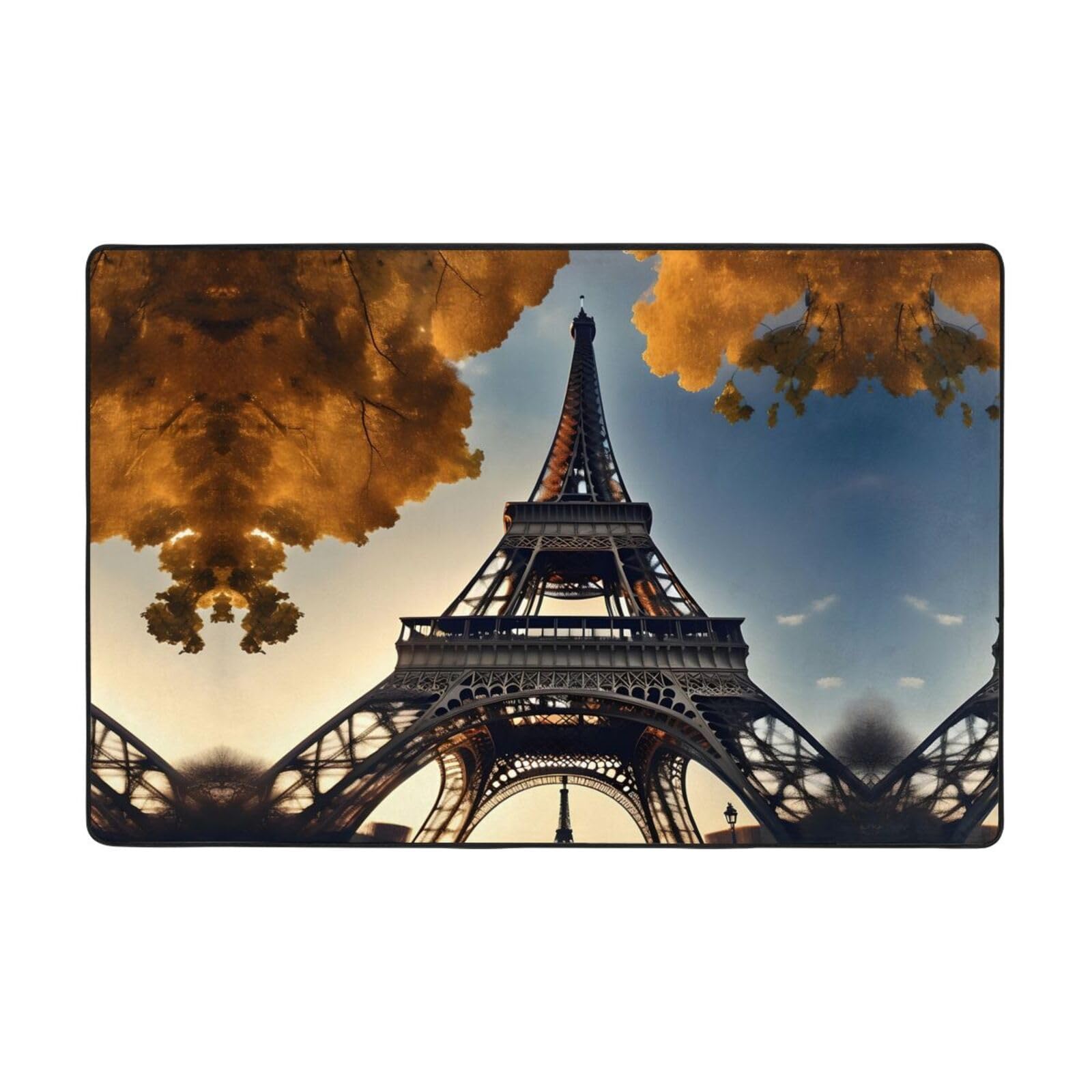 Tapis d'intérieur Tour Eiffel super doux pour salon et chambre
