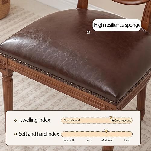 Miniatura 4 de Sillas de comedor de madera para casa de campo, sillas de cocina estilo país francés, silla vintage para sala de estar con respaldo redondo, silla