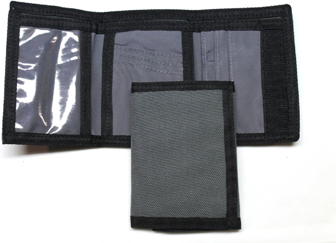 Nylon Trifold Credit Card Wallet - Gray