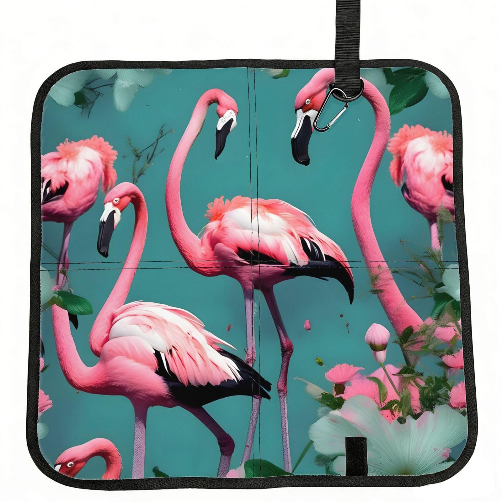 YGLHBDPBF Flamingo Flowers Print Camping seat cushion,Foldable Sitting Pads,Save Backpack Space for Hiking