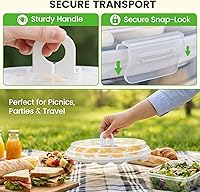 Vista 4 de HANSGO Recipientes para huevos rellenos con tapa, bandejas portaplatos para huevos rellenos con 22 ranuras para fiesta navideña y cocina del hogar