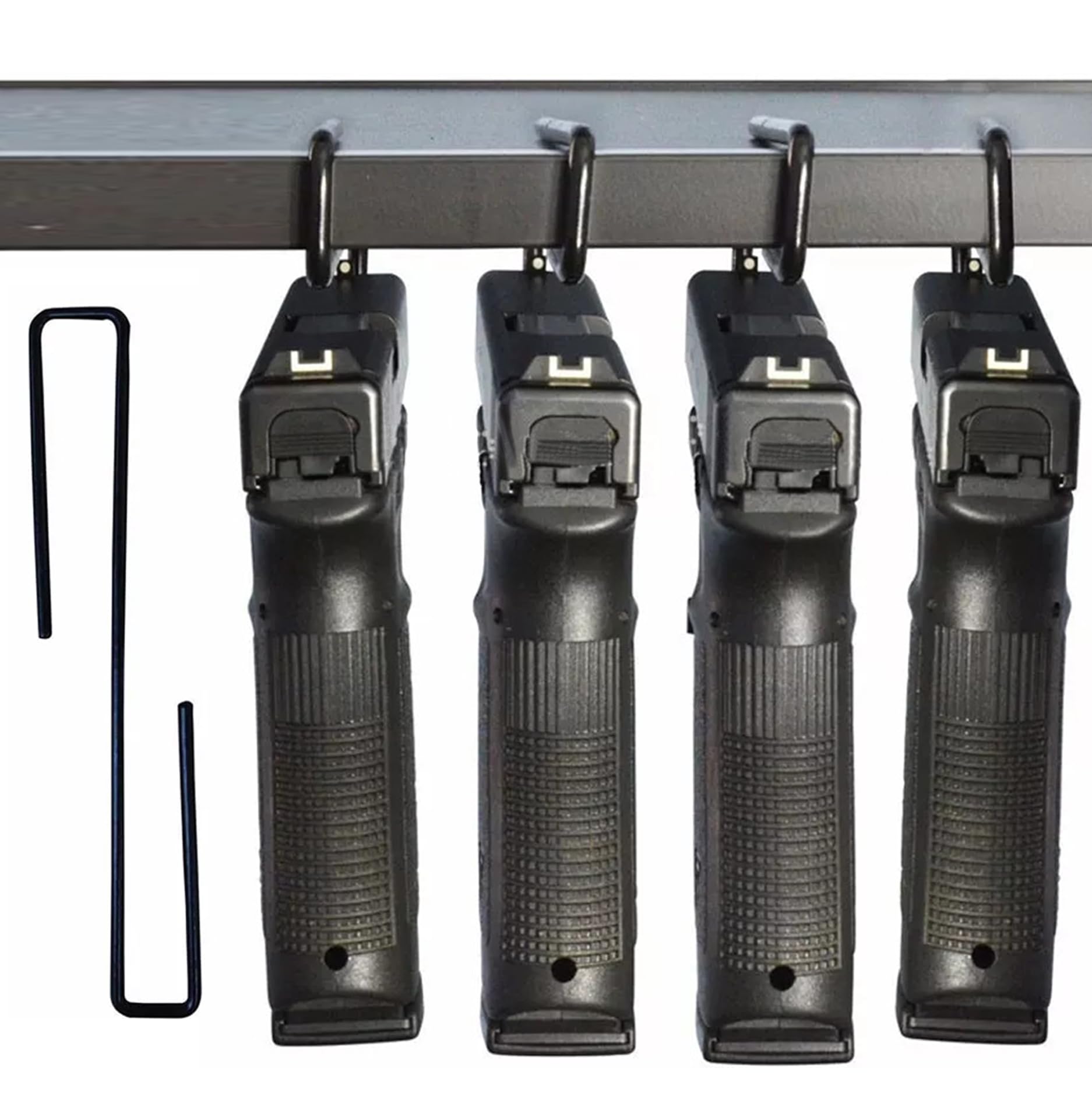 Under Shelf Vinyl Coated Metal Handgun Pistol Hangers Pack of 4 - ‎BOOM-10008-4PK