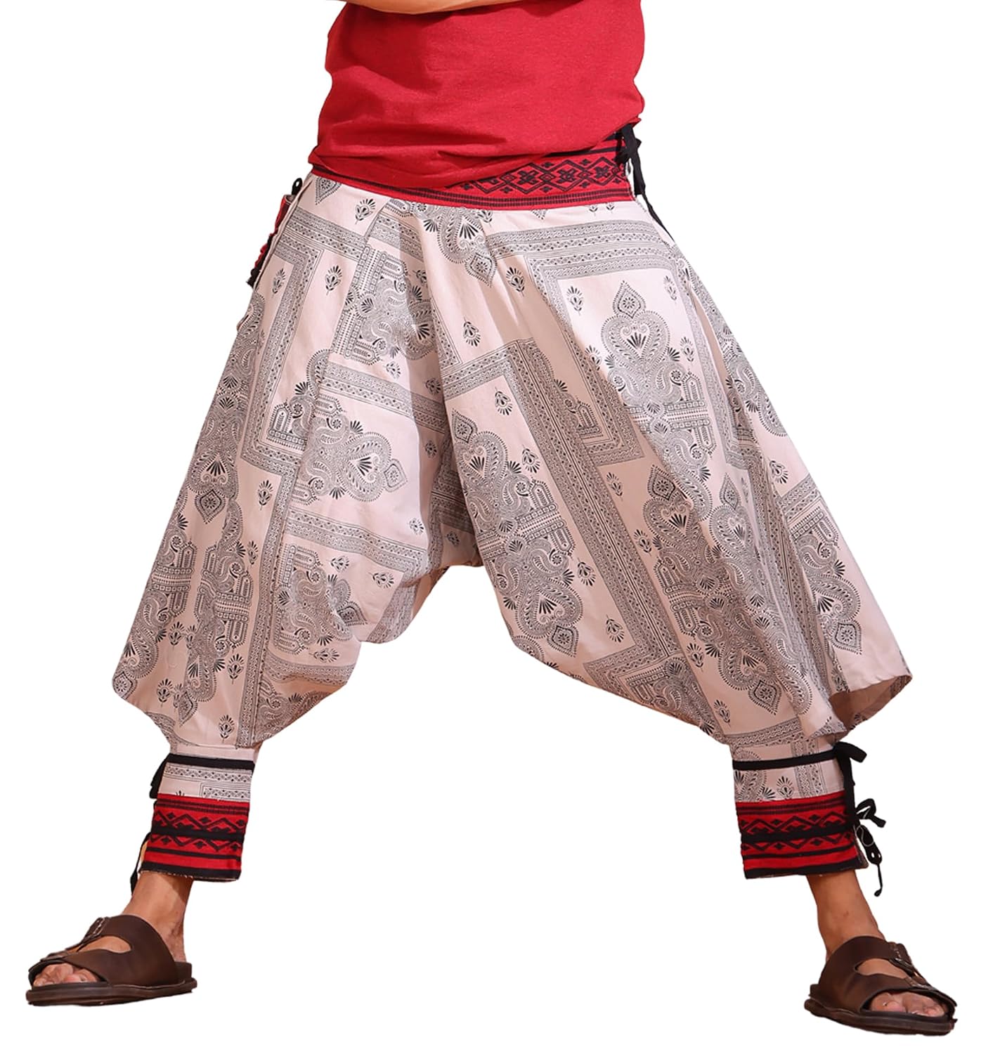 STAND OUT Men's Regular & Plus Size Low Crotch Loose Boho Yoga Allover Printed Harem Pants