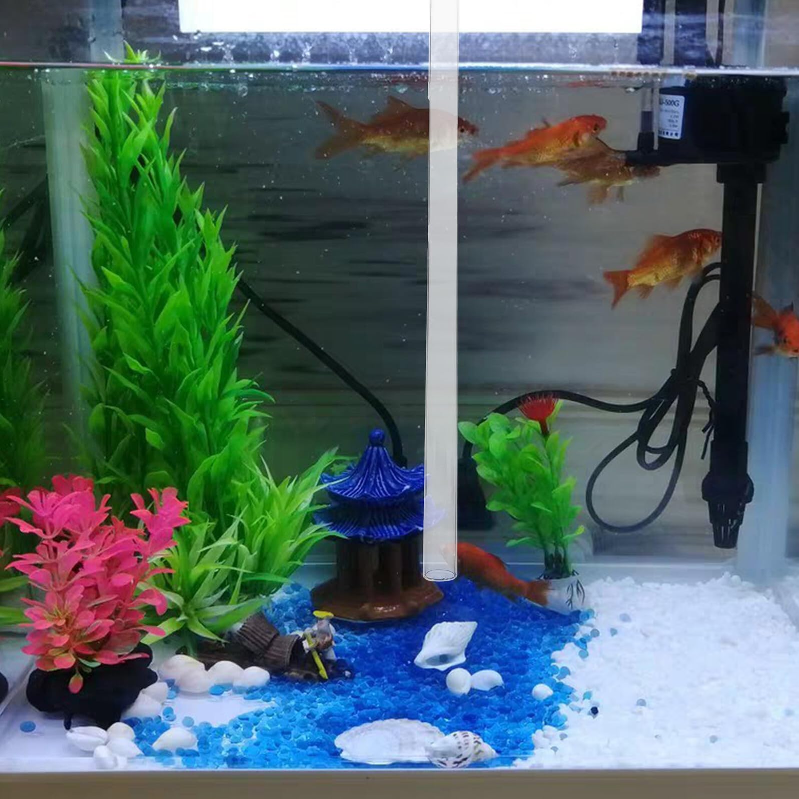 Tube D’Alimentation Transparent en Verre 40 Cm Coupelle Nourrissage Crevettes pour Aquarium Planté, Distributeur de Nourriture pour Poissons et Crevettes, Accessoire Aquarium
