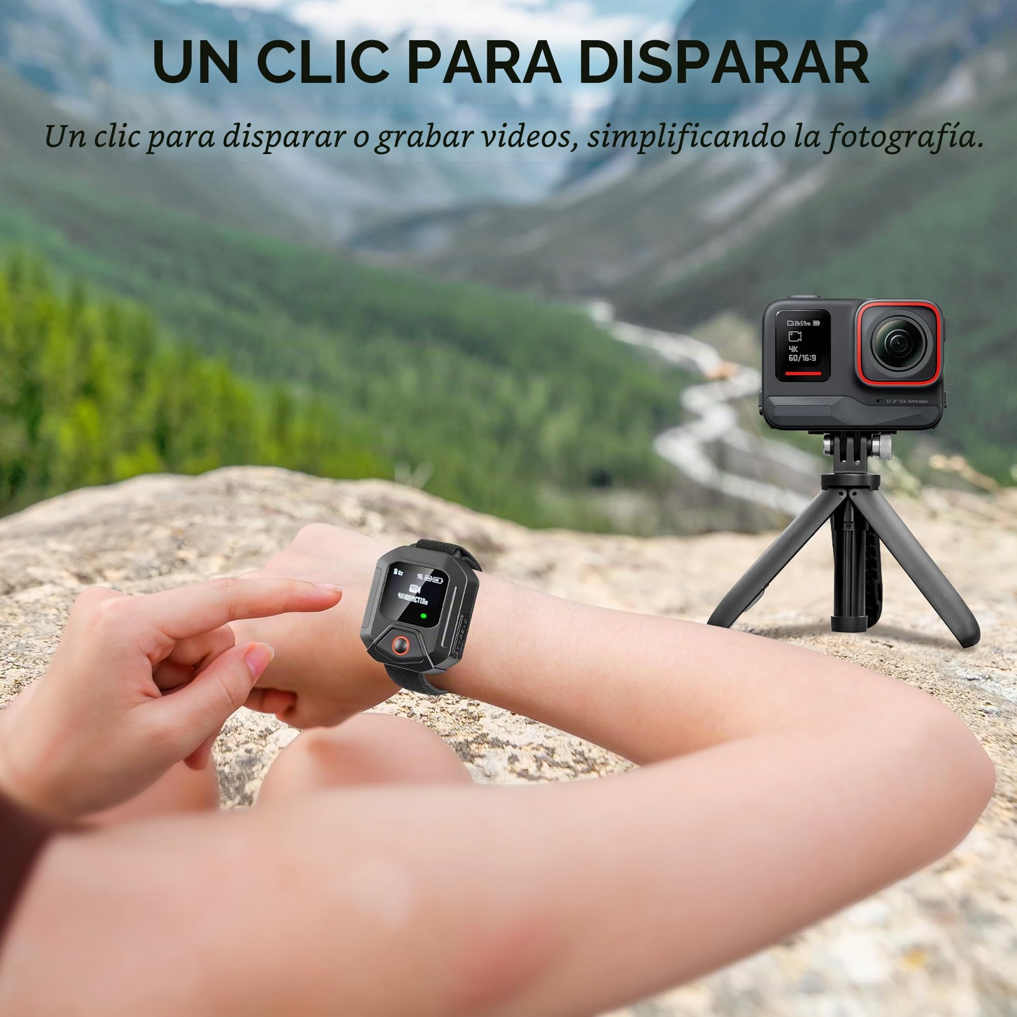 Mando a distancia GPS para cámaras Insta360 X5/X4/X4 Air X3/Go 3S/ACE Pro 2/ACE Pro/ONE X2 Cámaras Remote 25M Range Smart Action Accesorios