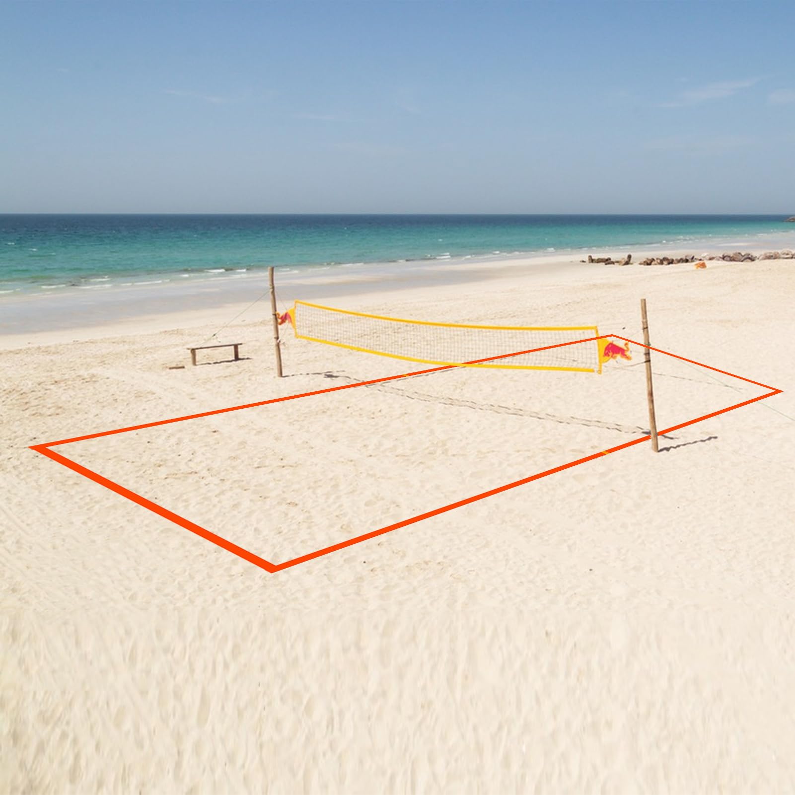 Linee per Pallavolo su Sabbia Kit Corde Perimetrali E Campo Sportivo | Linee Di Confine Portatili Per Campo Da Pallavolo Per Prato Spiaggia Campeggio E Picnic All'Aperto