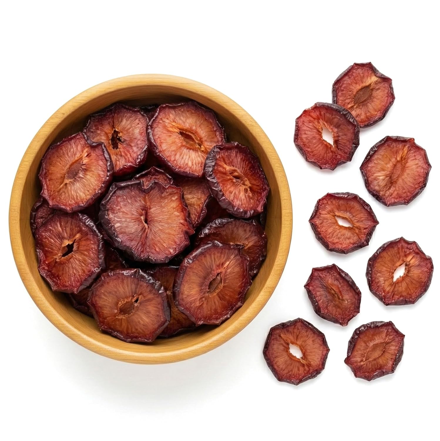 NY Spice Shop Dried Red Plums Slices- 1 Pound Angelino Red Plums Fruit Snacking - Dehydrated Natural Dried Plum Fruit Slices for Baking, Smoothies - Healthy Plum Snacks for Dessert Party Snack
