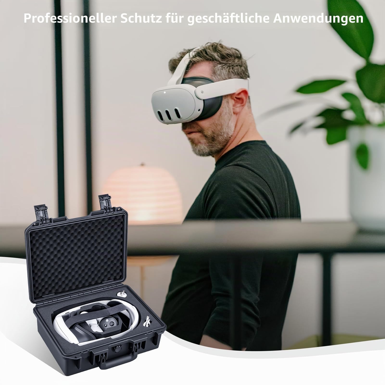 Lykus Titan OQ210 Wasserdicht Tasche Koffer für Quest 3S/Quest 3 und Kiwi Design K4 Kopfband mit Akku, besserer Schutz [NUR Koffer]