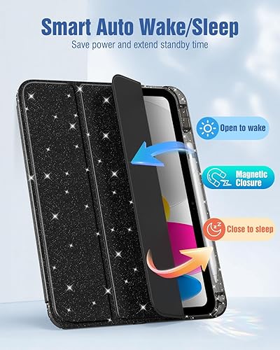 Miniatura 7 de MoKo Funda para iPad de 10 generación 2022, funda para iPad 10.9 con cubierta trasera de TPU suave translúcido esmerilado, funda delgada con soporte