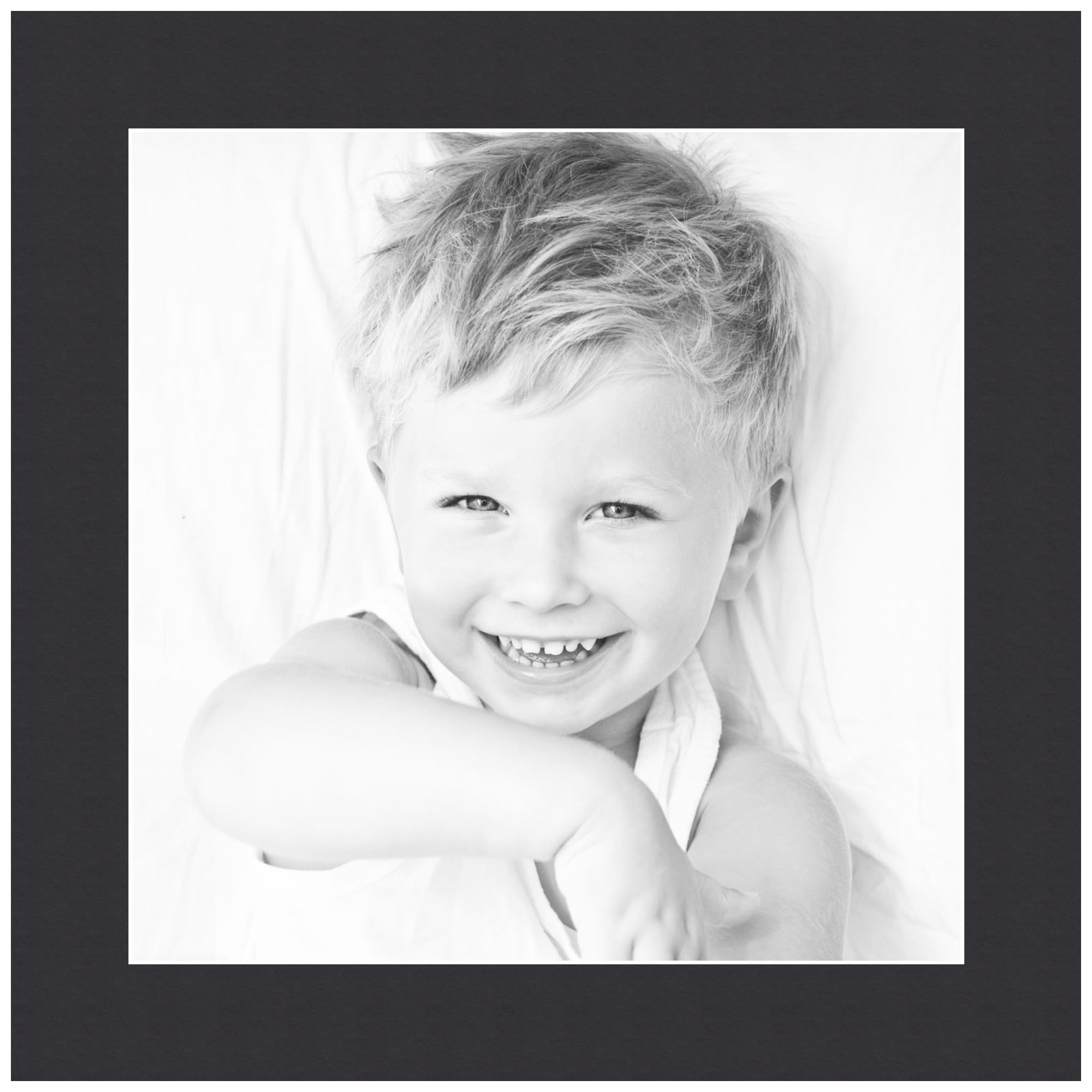 12x12 Smooth Black/Black Custom Mat for Picture Frame with 8x8 Opening Size (Mat Only, Frame NOT Included) - 1 Pack