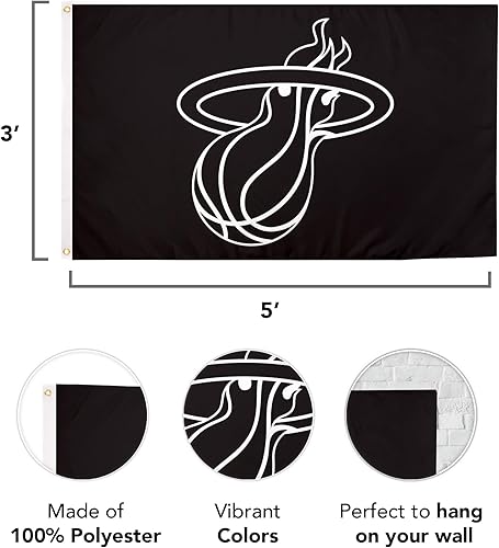 Miniatura 4 de Desert Cactus Miami Heat Flag Team NBA National Basketball Association 100% poliéster para interiores y exteriores, banderas de 3 x 5 pies (bandera
