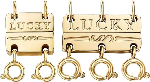 Dailyacc Lucky Necklace Layering Clasp 18K Gold and Silver Strong Multiple Necklace Clasps For Layered Separator