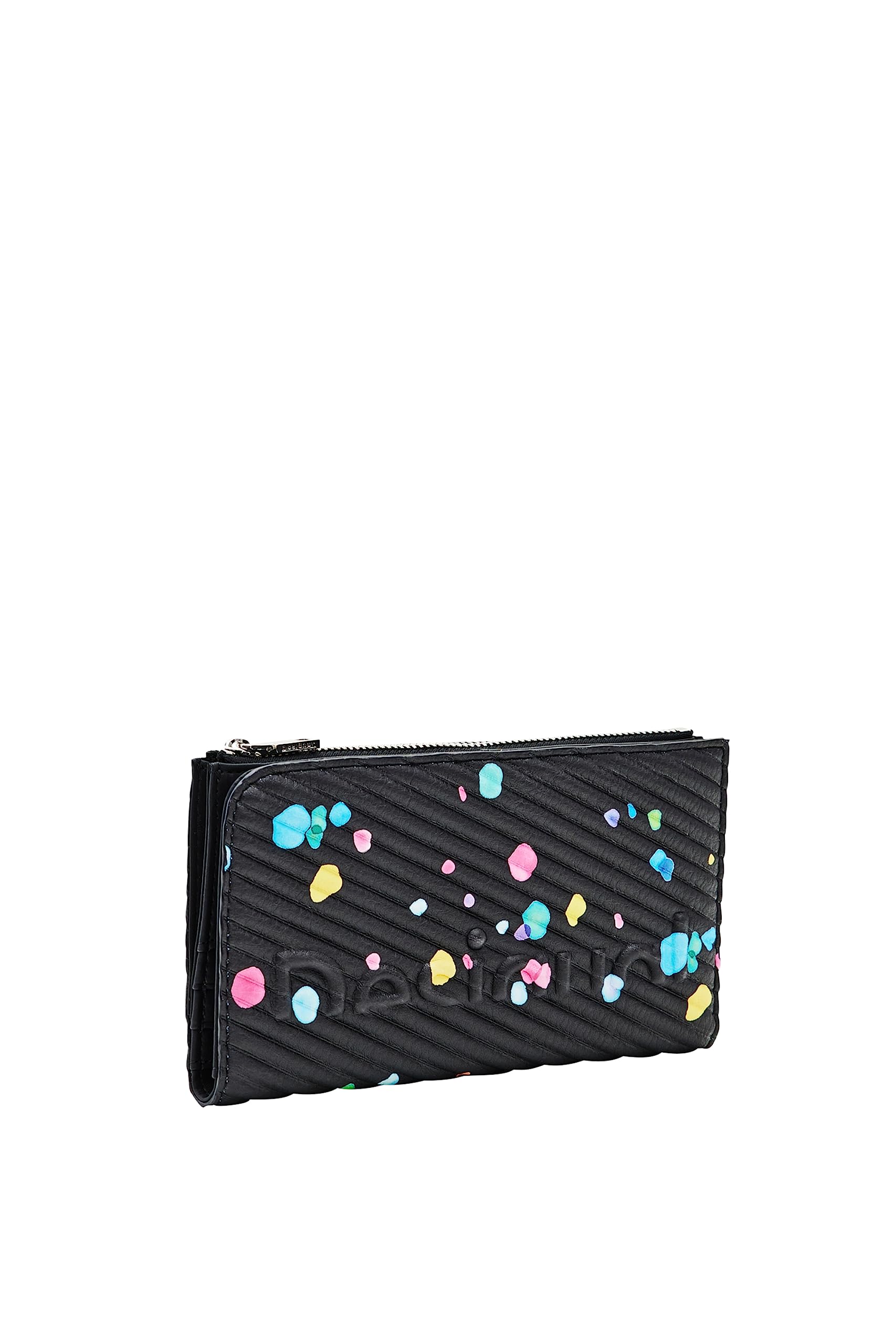 Desigual Women's Mone_SPLATTER23 INES Bi-Fold Wallet, Black, Black, 18.5