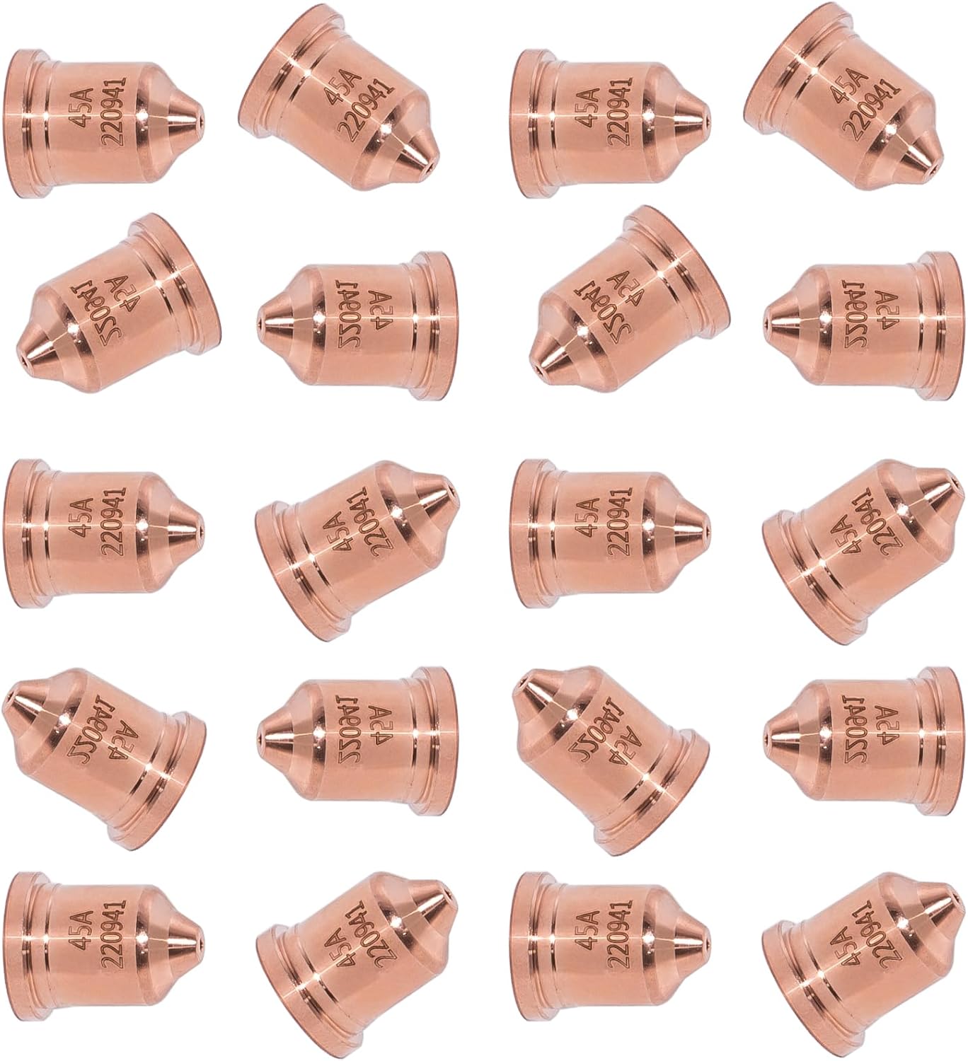 20PCS 220941 Nozzles Tips for 45XP/65/85/105 Plasma Torch, High-Precision Sturdy Consumables Kit for Diverse Cutting Projects