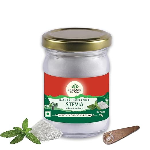 ORGANIC INDIA Stevia Powder || Natural Sweetener || Sugar Free || 75 gm