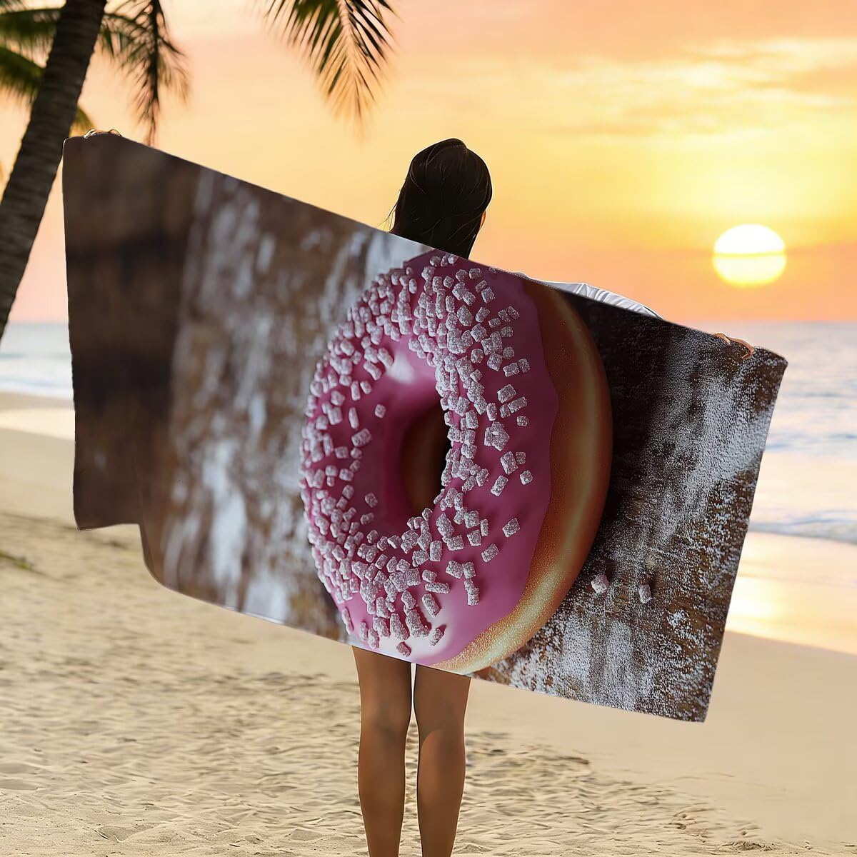 Duży ręcznik plażowy 90 x 180 cm 2 sztuki, ręcznik plażowy z mikrofibry, szybkoschnący ręcznik falisty ręcznik gimnastyczny męski, odporny na piasek ręczniki z mikrofibry akcesoria podróżne, ręcznik