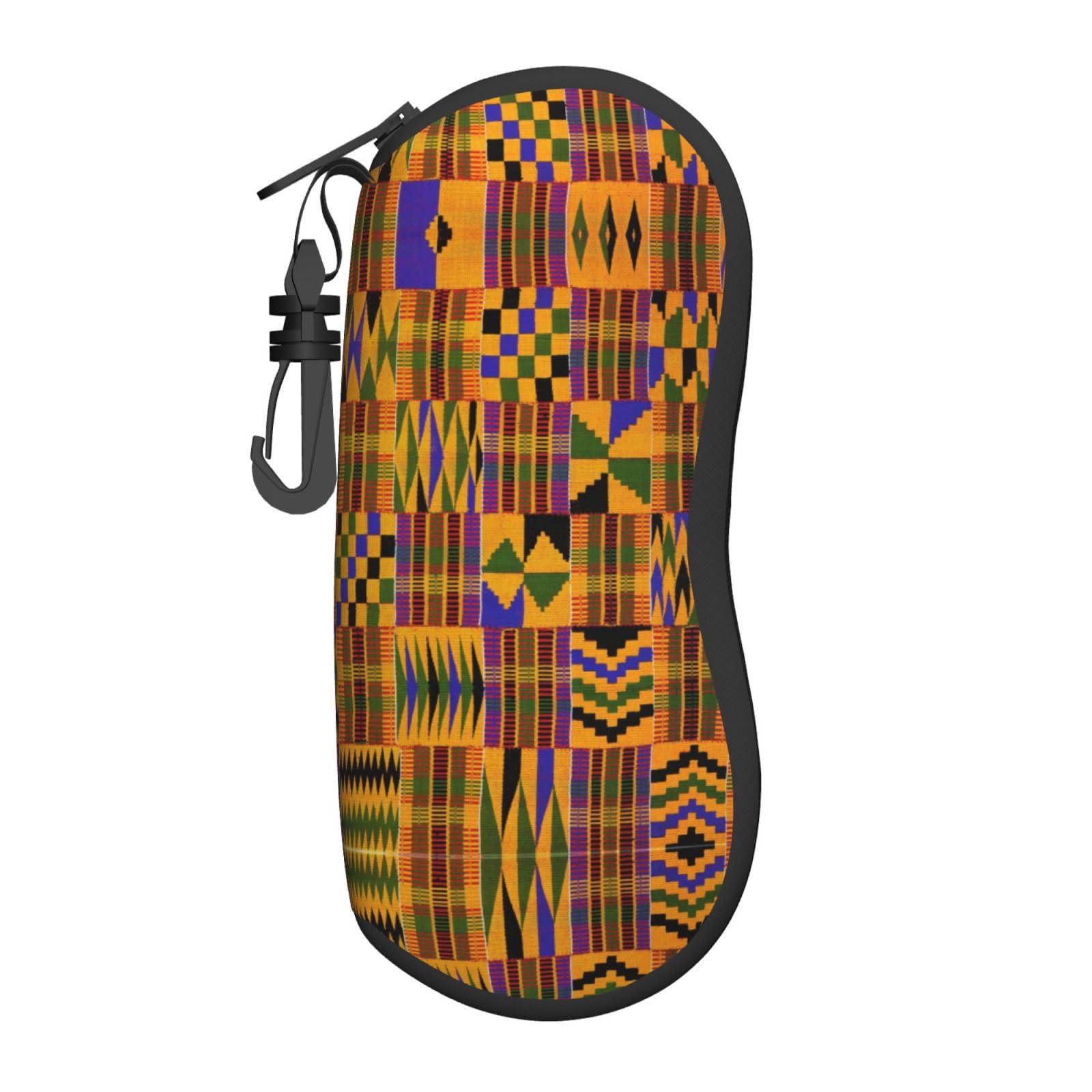 SCAUA African Ethnic Pattern Sunglasses Soft Case Ultra Light Neoprene Eyeglass Case With Carabiner Portable Glasses Case
