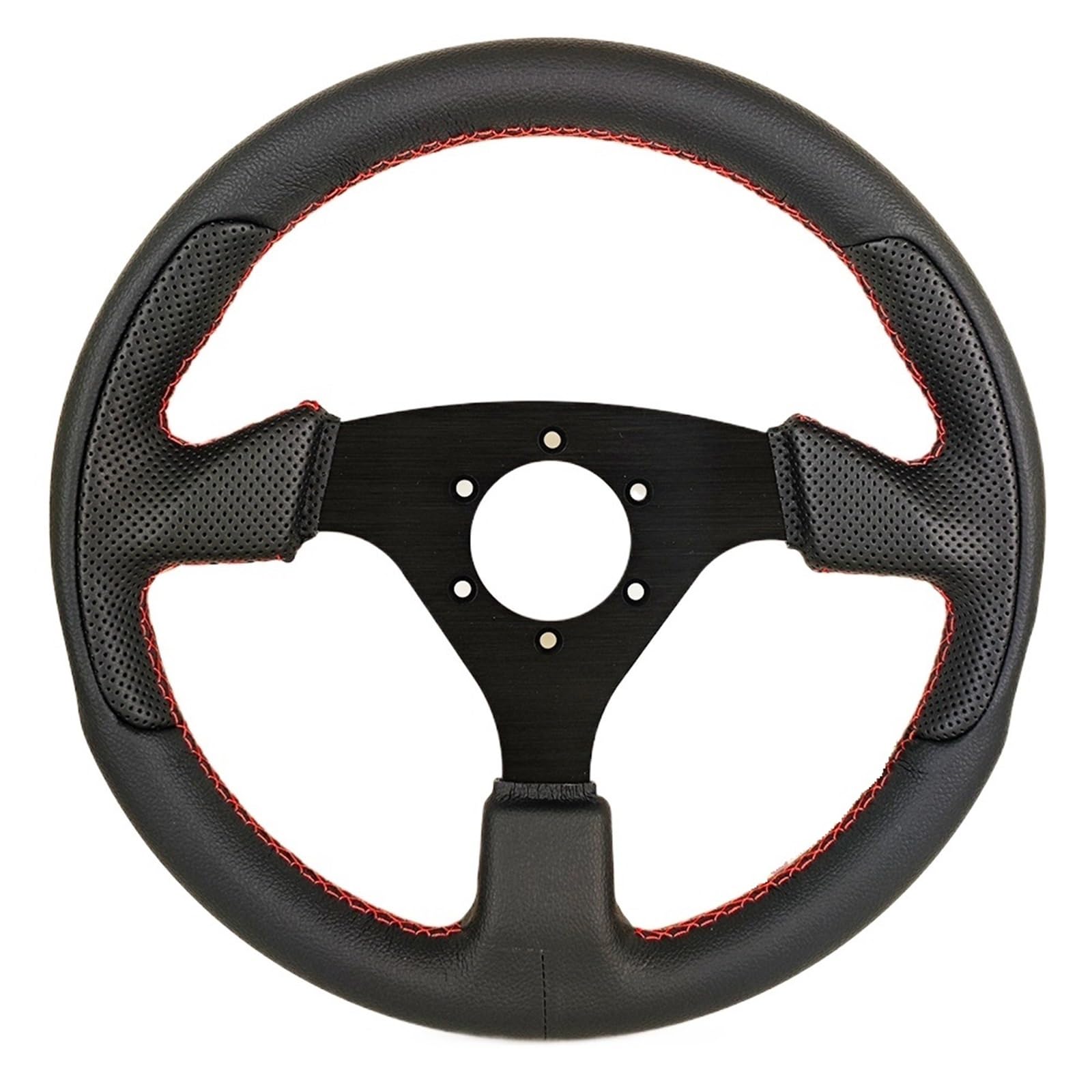 Volante da corsa Volante for simulatore di guida for giochi for PC da 13 '' 32 cm con cuciture rosse piatte for auto corsa sportiva per corsa rallye