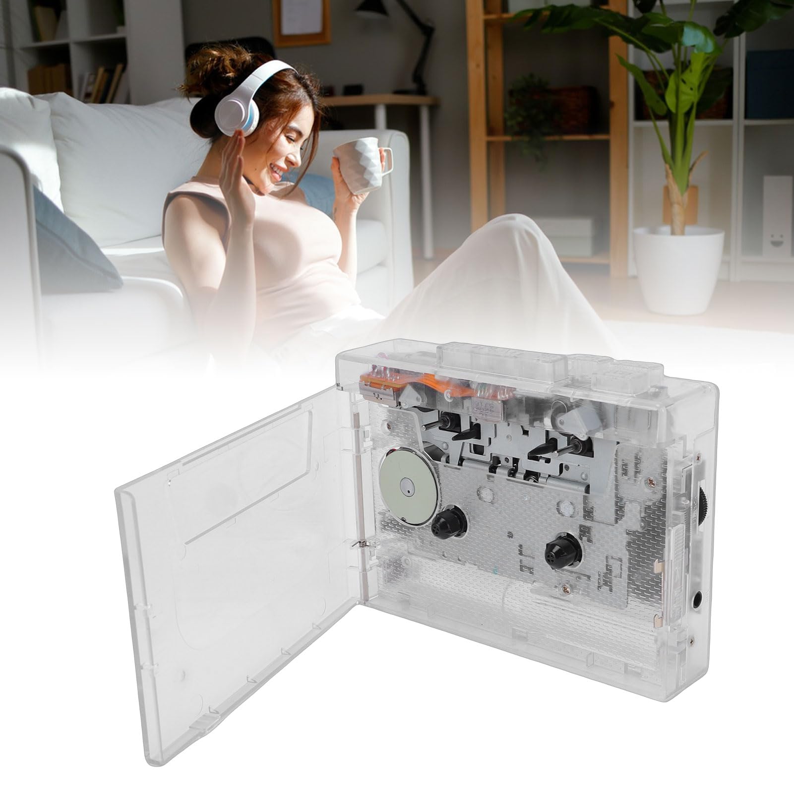 Fockety Lecteur de Cassette Bluetooth, Baladeur Retro a Cassette avec