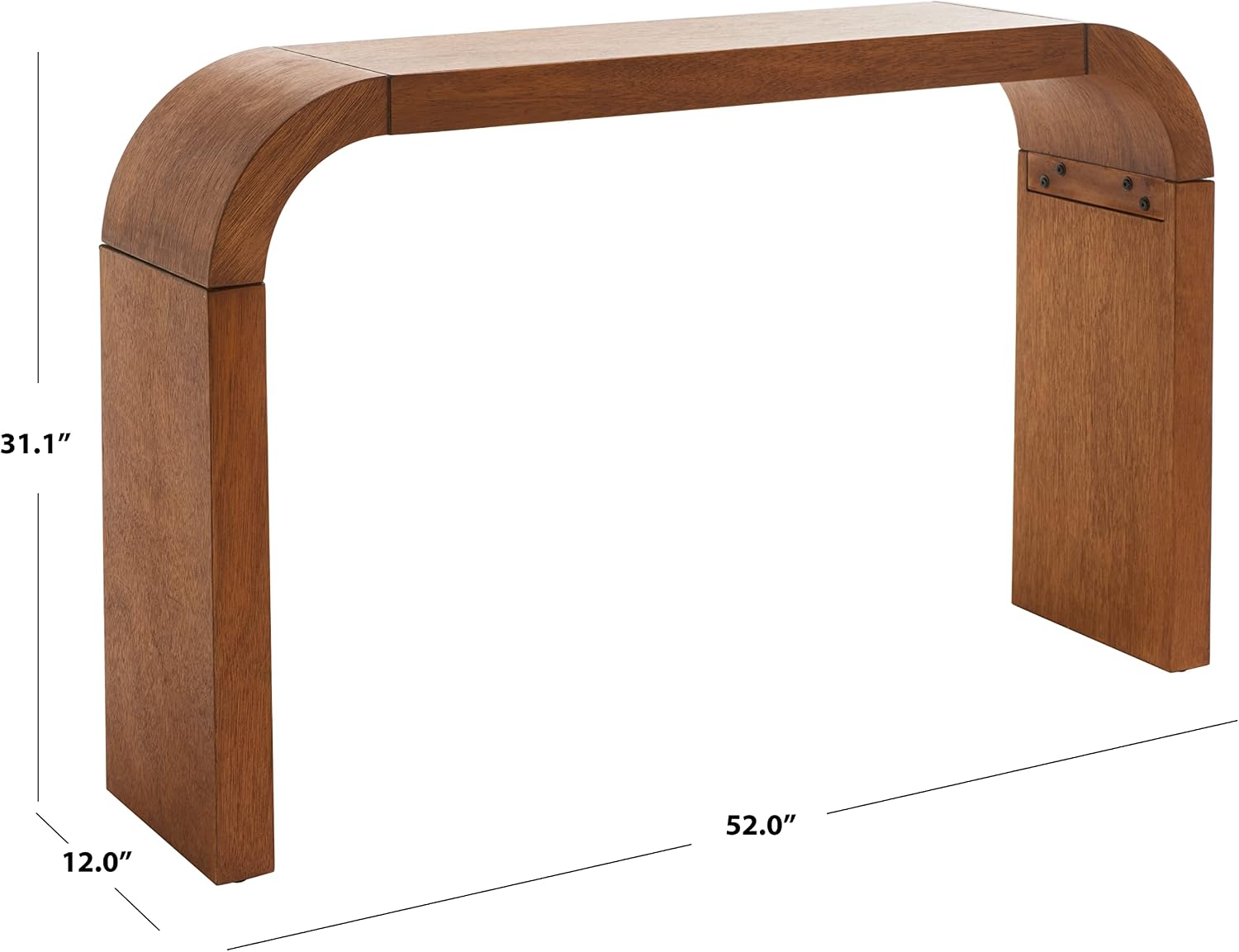 SAFAVIEH Home Collection - Liasonya Modern Natural Brown Waterfall Curved Console Table