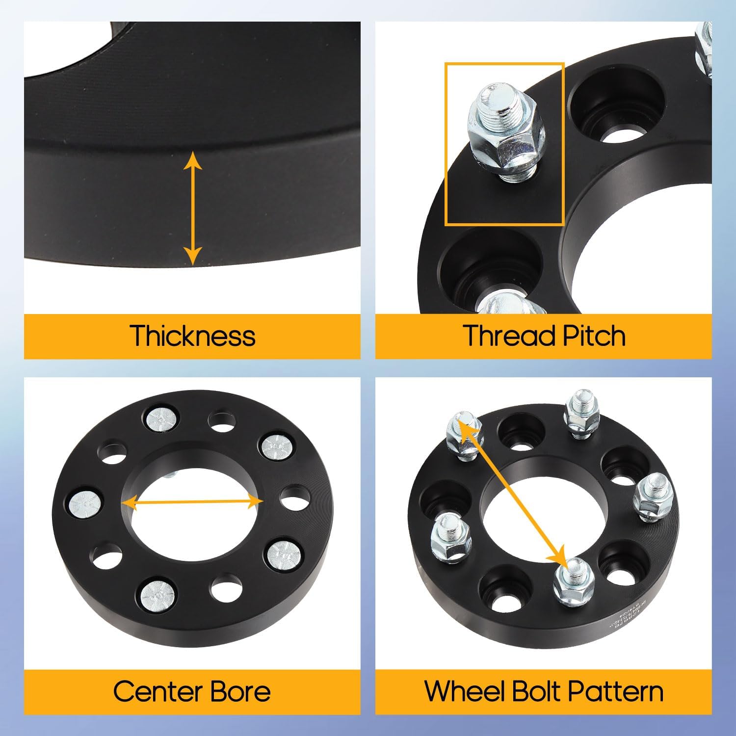 OCPTY 5x4.5 to 5x4.75 Wheel Adapters for Cherokee for Crown Victoria for Dakota for Edge for Explorer 1 inch 1/2 Studs 73.1mm Hub Bore Forged Wheel Adapters 5 lug 2PCS
