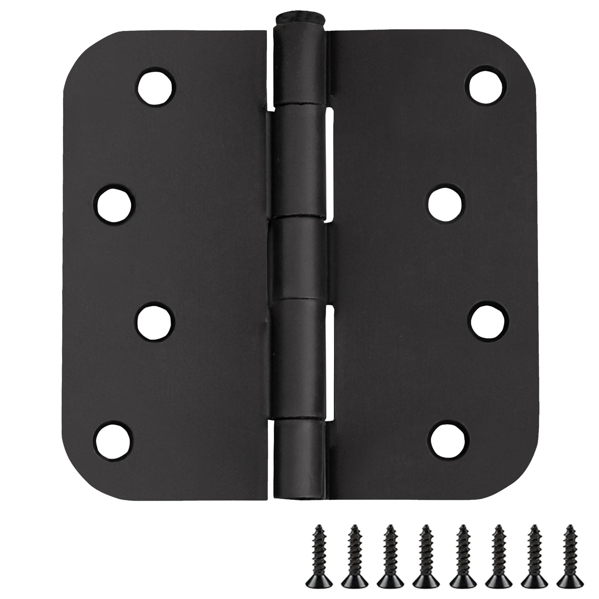 3-Pack 4-Inch x 4-Inch Interior Door Hinges with 5/8-Inch Radius, Matte Black, Heavy Duty Steel Construction, Left- or Right-Handed – Design House, 188961