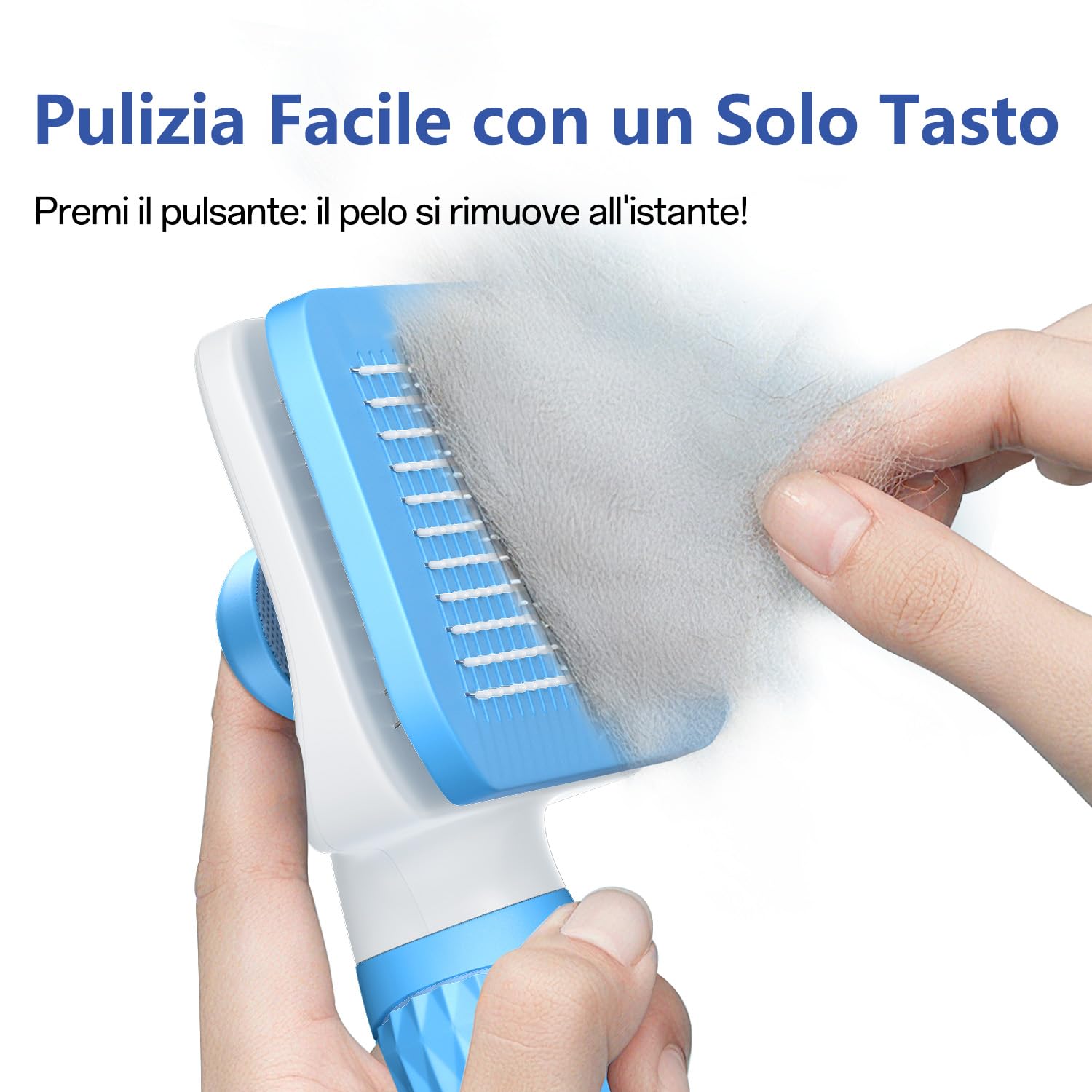 ACE2ACE Spazzola Gatto Cane Pelo Lungo e Corto, Autopulente Spazzola Morbida per Gatti e Cani, Cardatore per Cani Gatti, Brush per Barboncino,Golden Retriever,Labrador,Husky,Bulldog,Maltese, Blu
