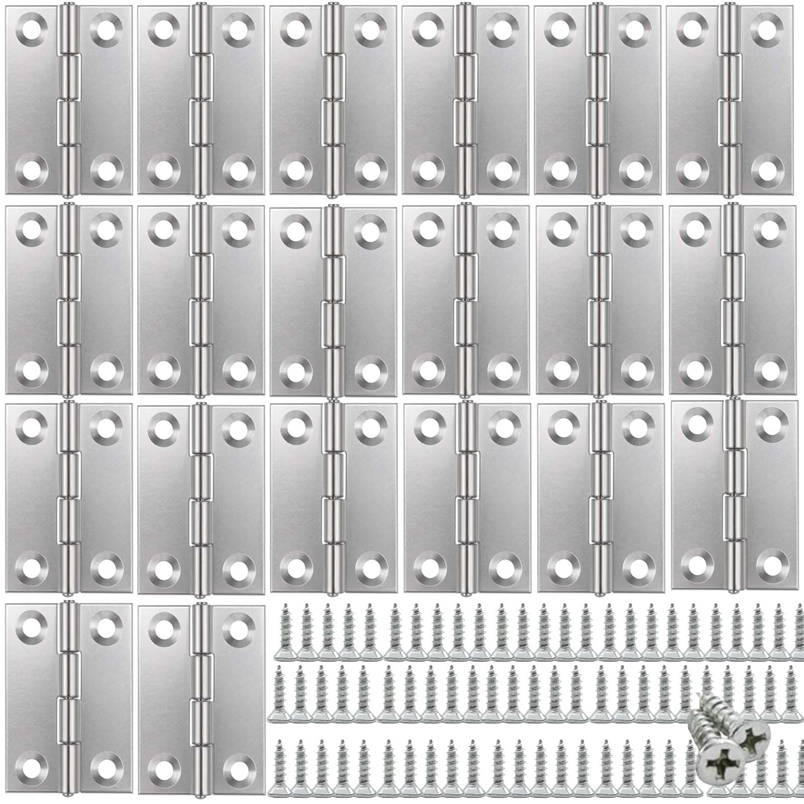 20PCS Door Hinges, Folding Butt Hinges, 304 Stainless Steel Door Hinges 50 * 38mm for Wood Home Furniture Hardware, Hinge with Screws, for Window, Cabinets, Wooden Boxes — image 1